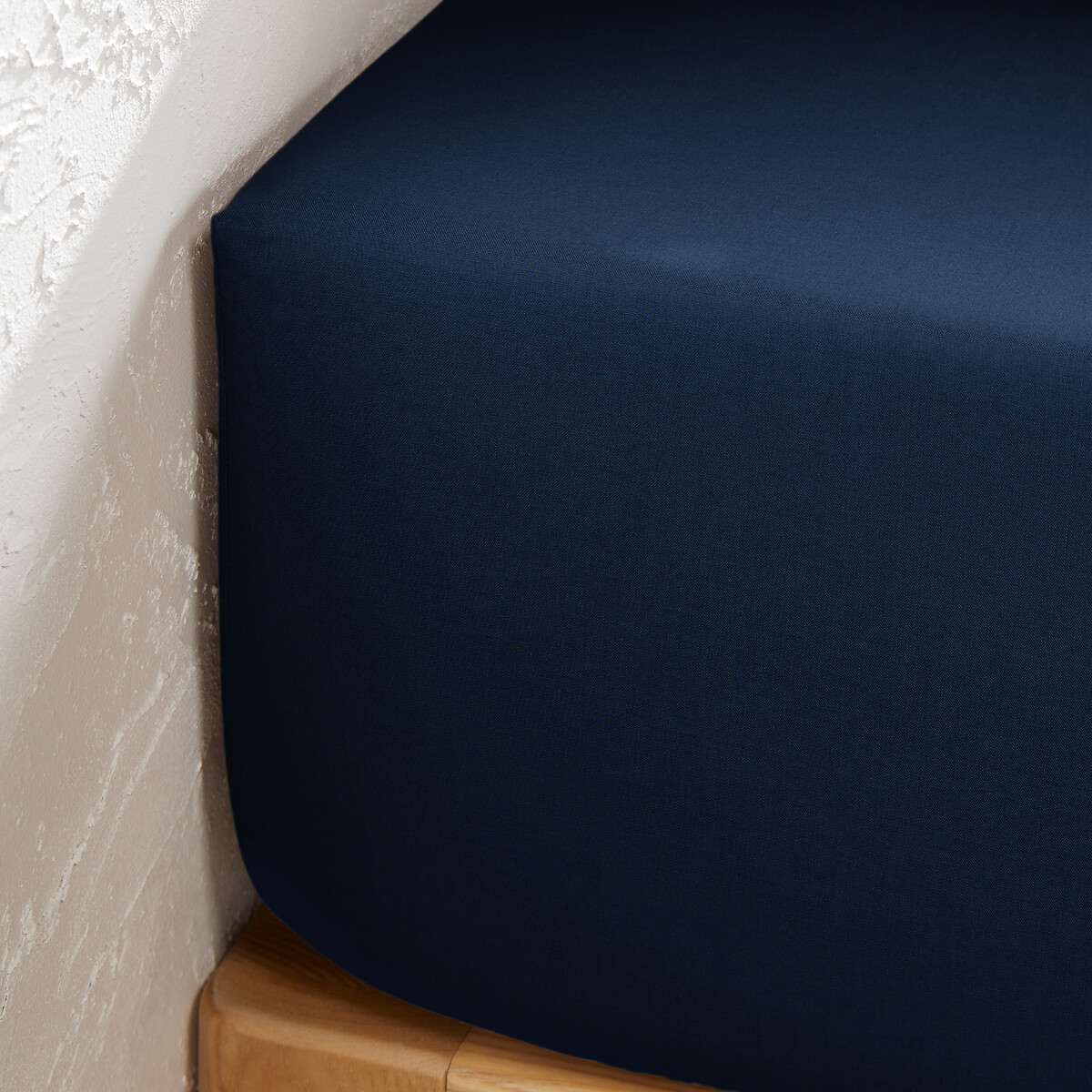 Lenzuolo con angoli in cotone balza 25 cm, Scenario navy, LA REDOUTE INTERIEURS