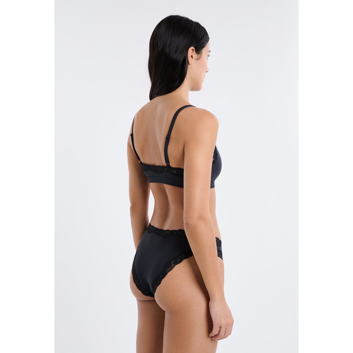 Brassière en microfibre et dentelle PURE SOFT LACE noir, ETAM