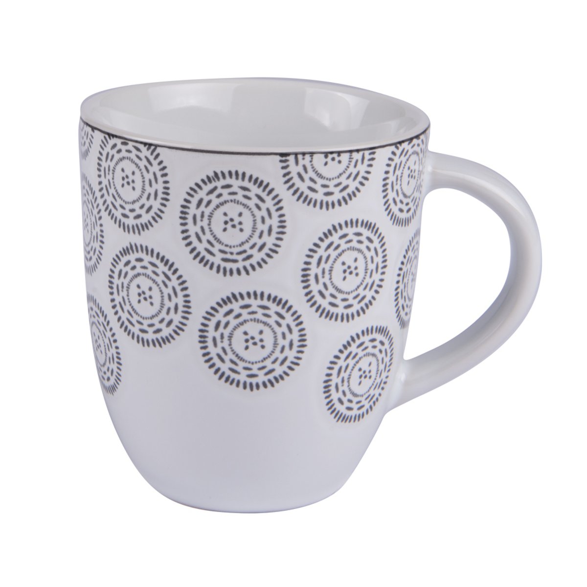 Mug Chloe 30 cl anthracite (lot de 2) blanc, TREND'UP