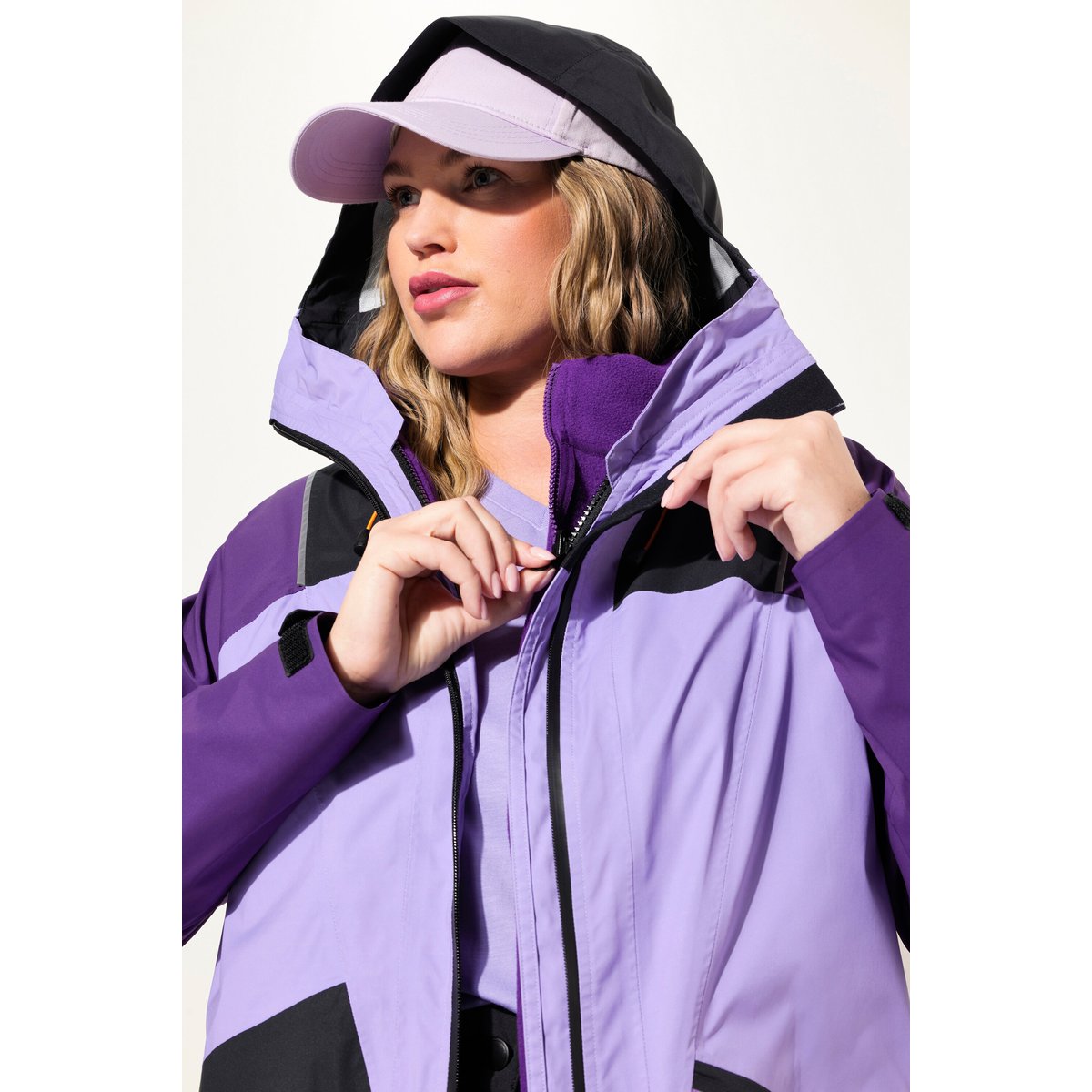 Veste polaire, système modulaire, col droit prune foncé, ULLA POPKEN