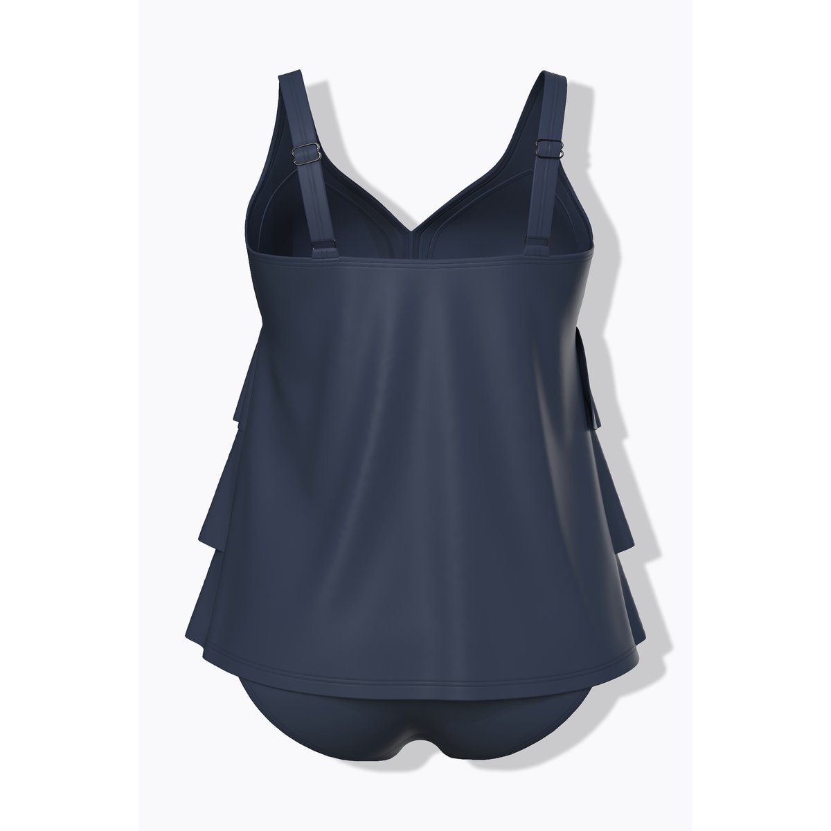 Tankini à volants, bonnets souples marine, ULLA POPKEN