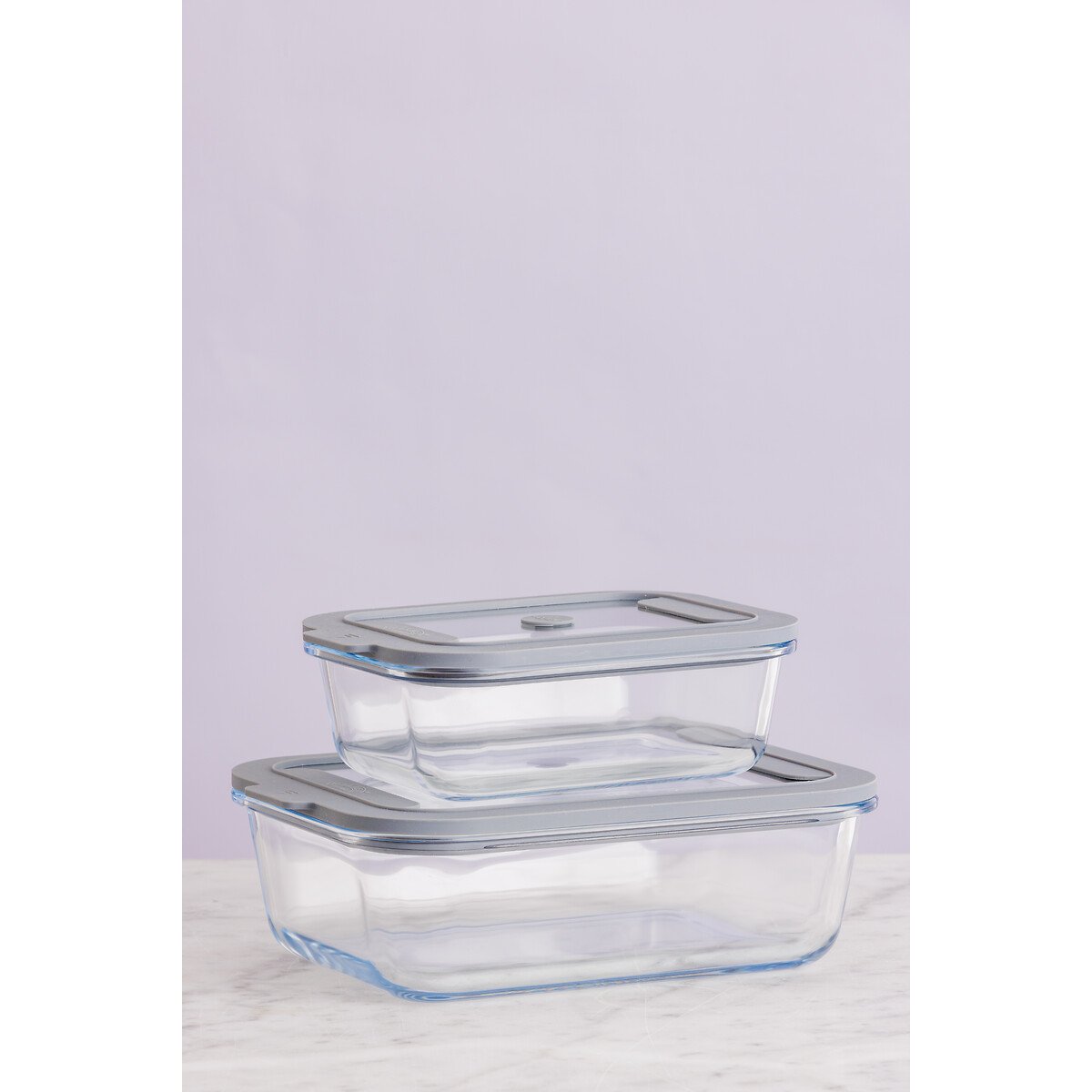 Set of 2 Fresh Storage Food Containers transparent, KILNER