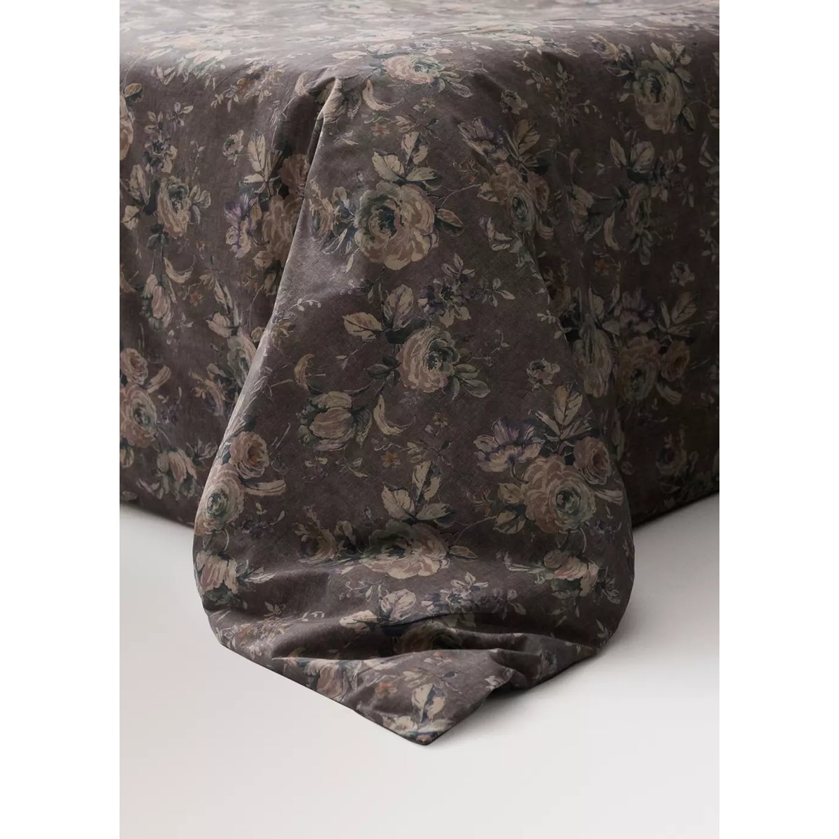 Housse de couette en percale de coton 100 % Lit 135/140 cm marron, MANGO HOME
