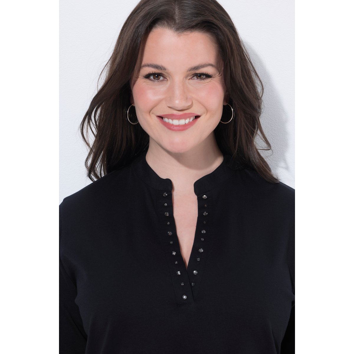T-shirt en coton Pima noir, ULLA POPKEN