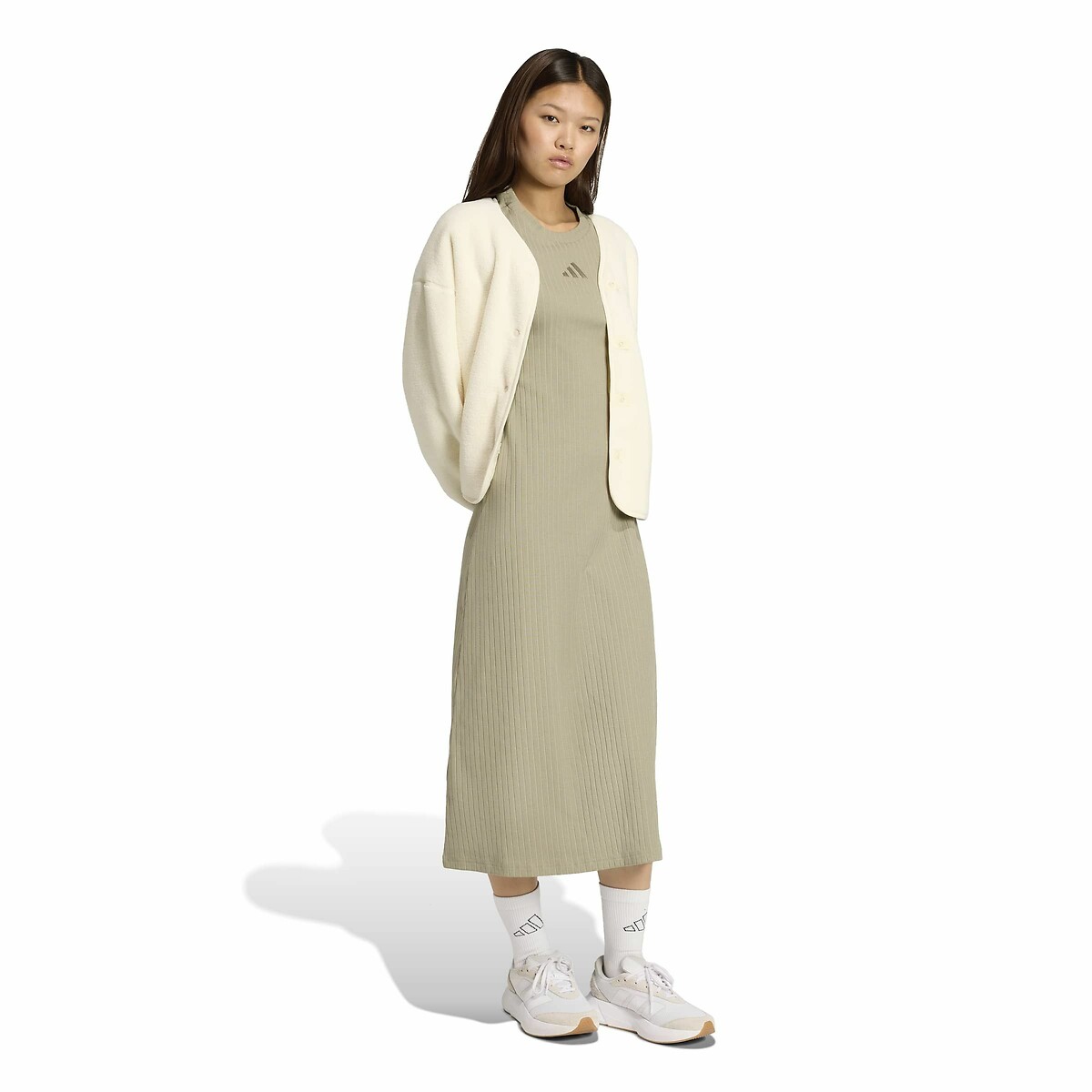 Veste boutonnée en sherpa ecru, ADIDAS SPORTSWEAR