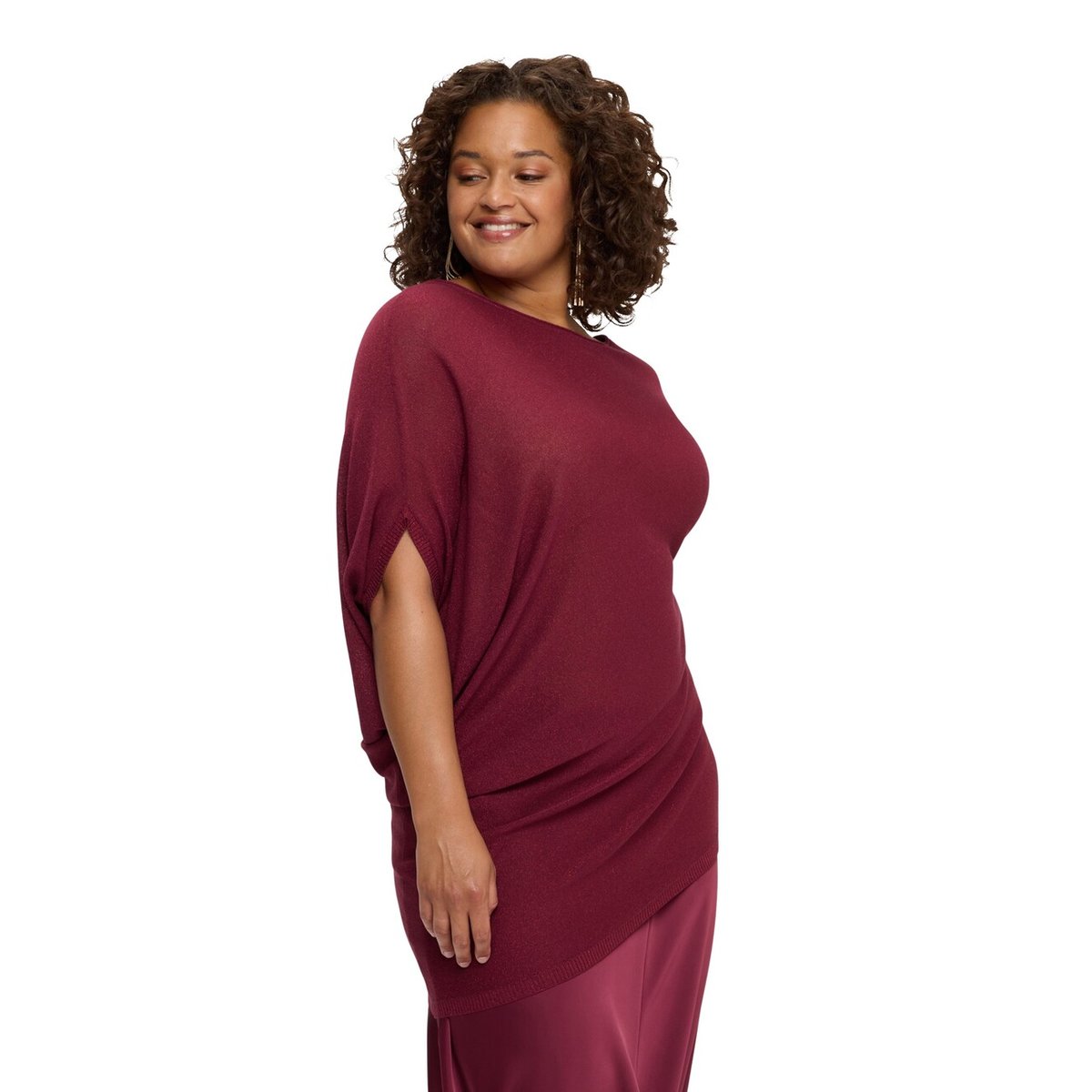 Pull asymétrique burgundy, FIORELLA RUBINO