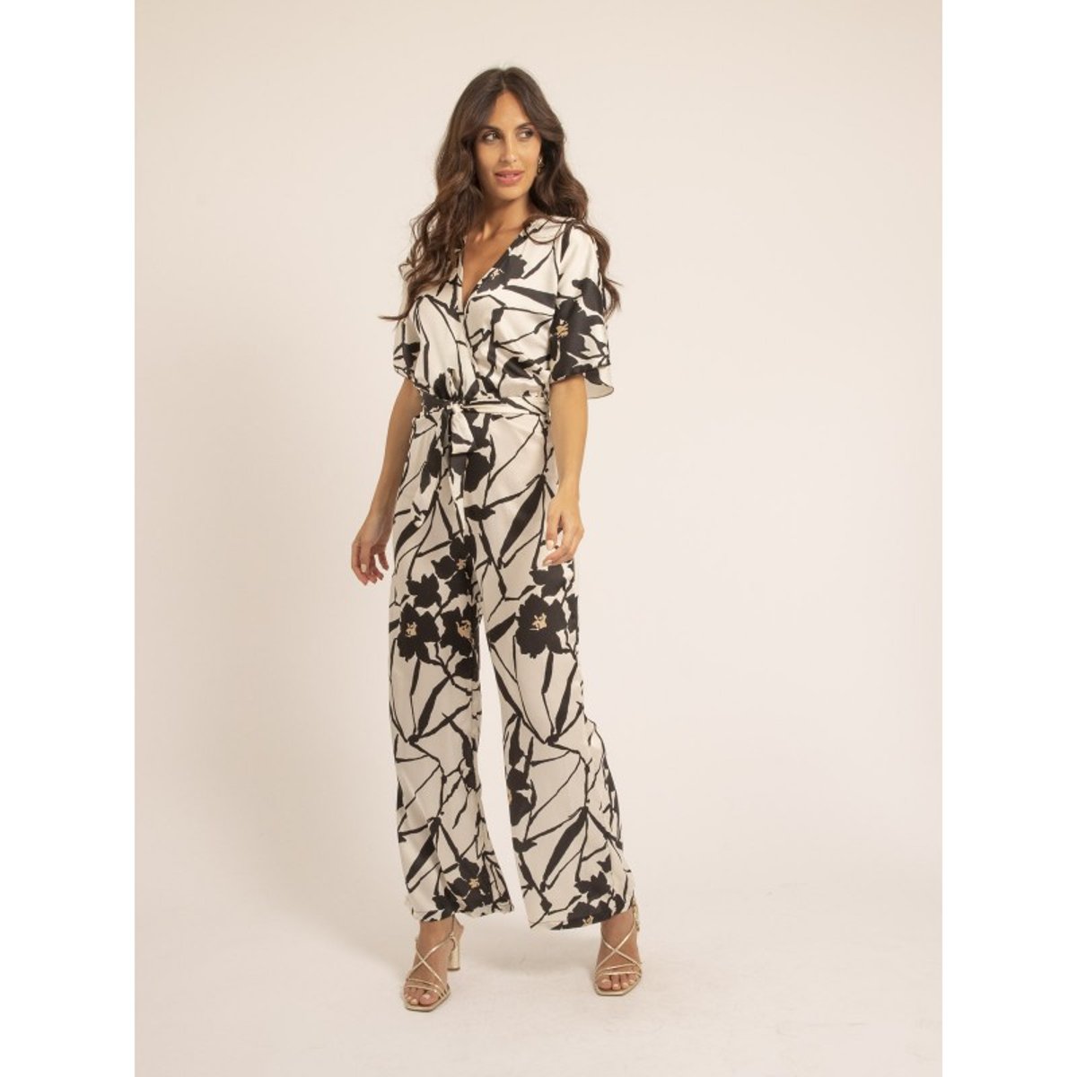 Combi Pantalon Motifs Elga ecru, DONA LISA