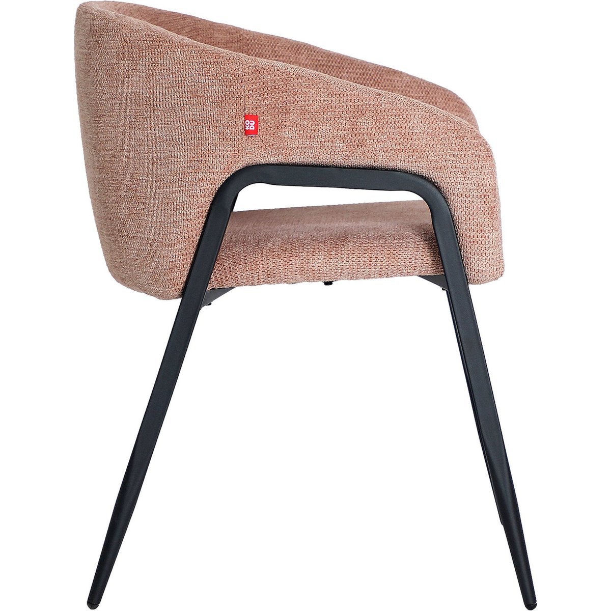 Lot de 2 fauteuils contemporains en fer rose poudré et noir mat, RECOLLECTION