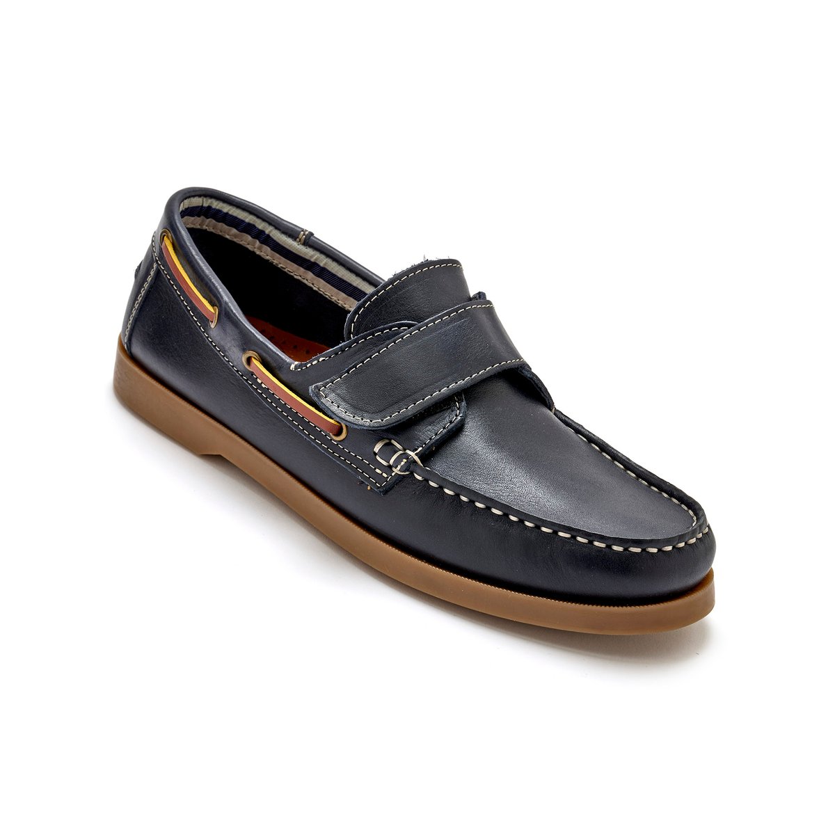 Chaussures bateau patte scratch marine, PEDICONFORT