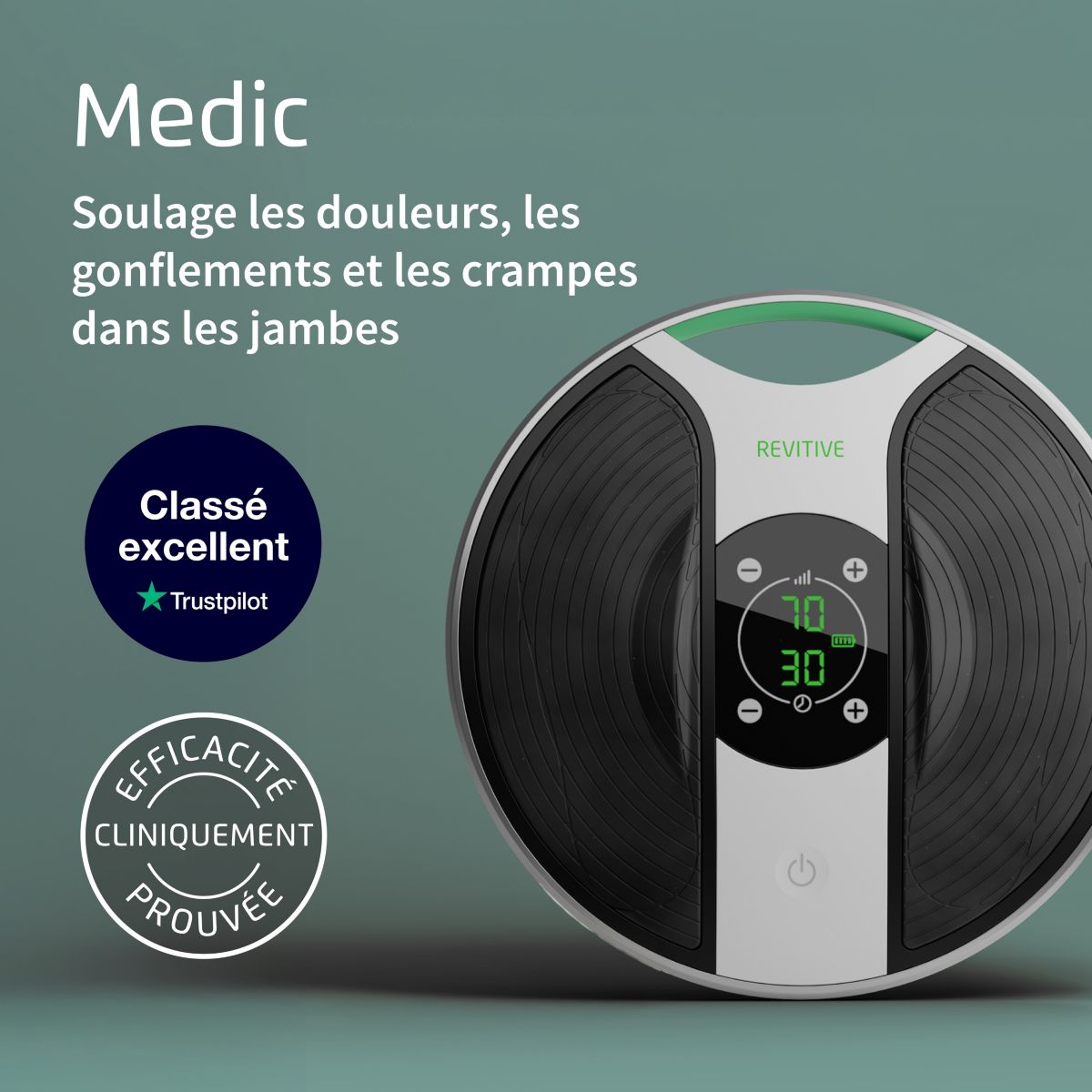 Stimulateur circulatoire Medic blanc + noir, REVITIVE