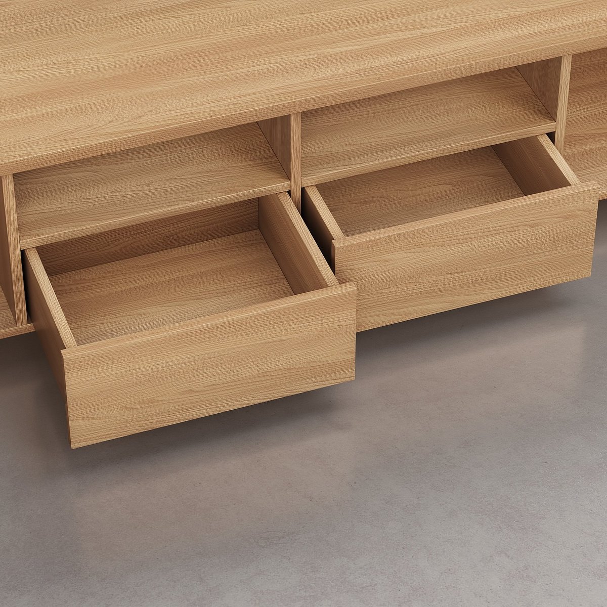 Banc TV chêne IVOINE naturel clair, HABITAT