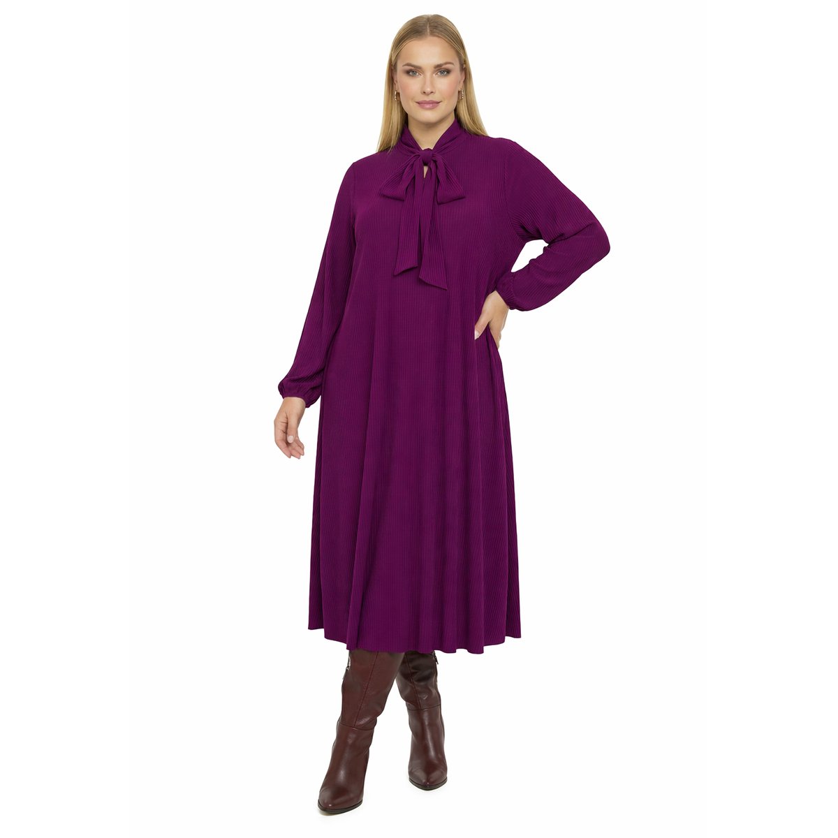 Robe avec manches longues violet, YOEK