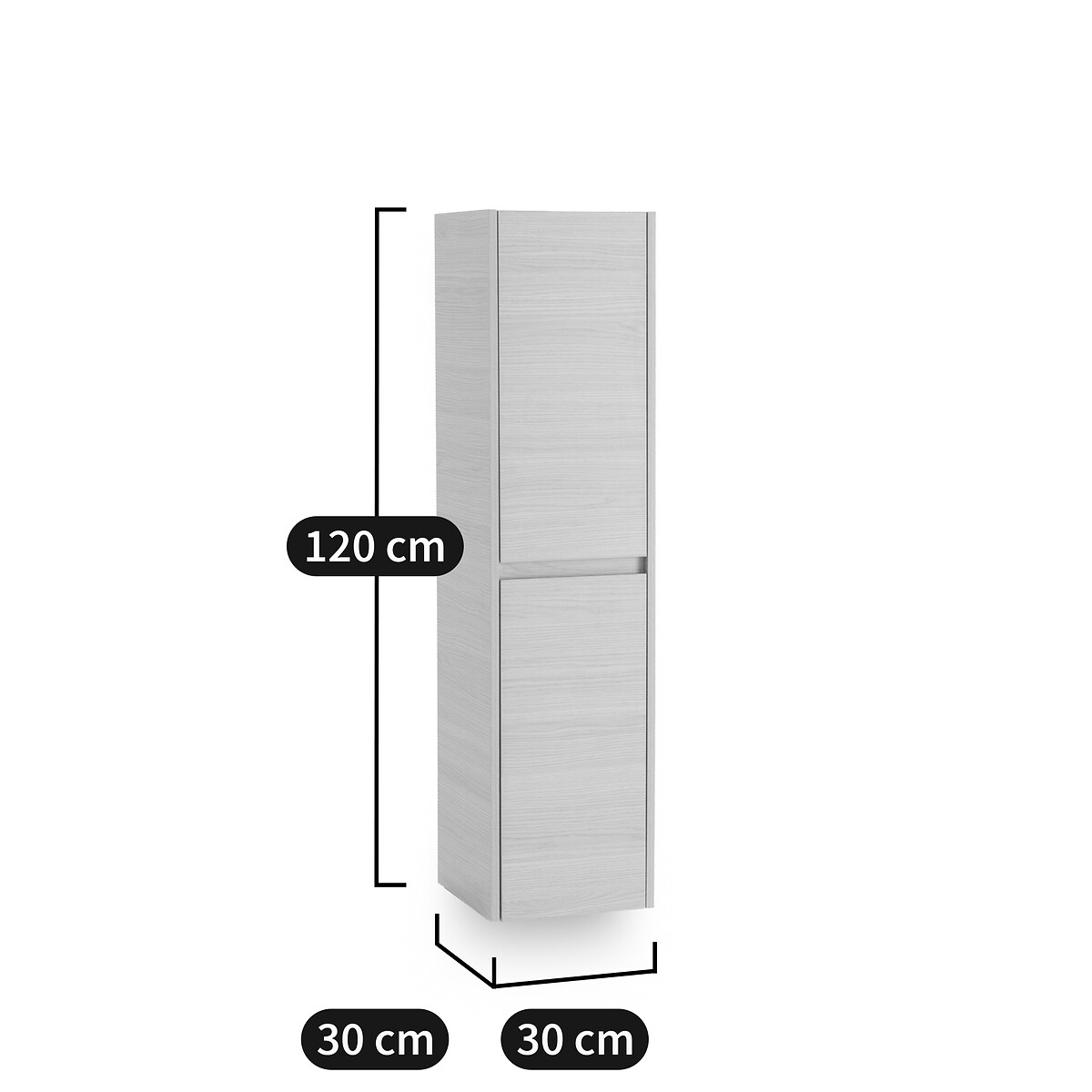 Colonne de salle de bain murale, Nirio effet chêne clair, LA REDOUTE INTERIEURS