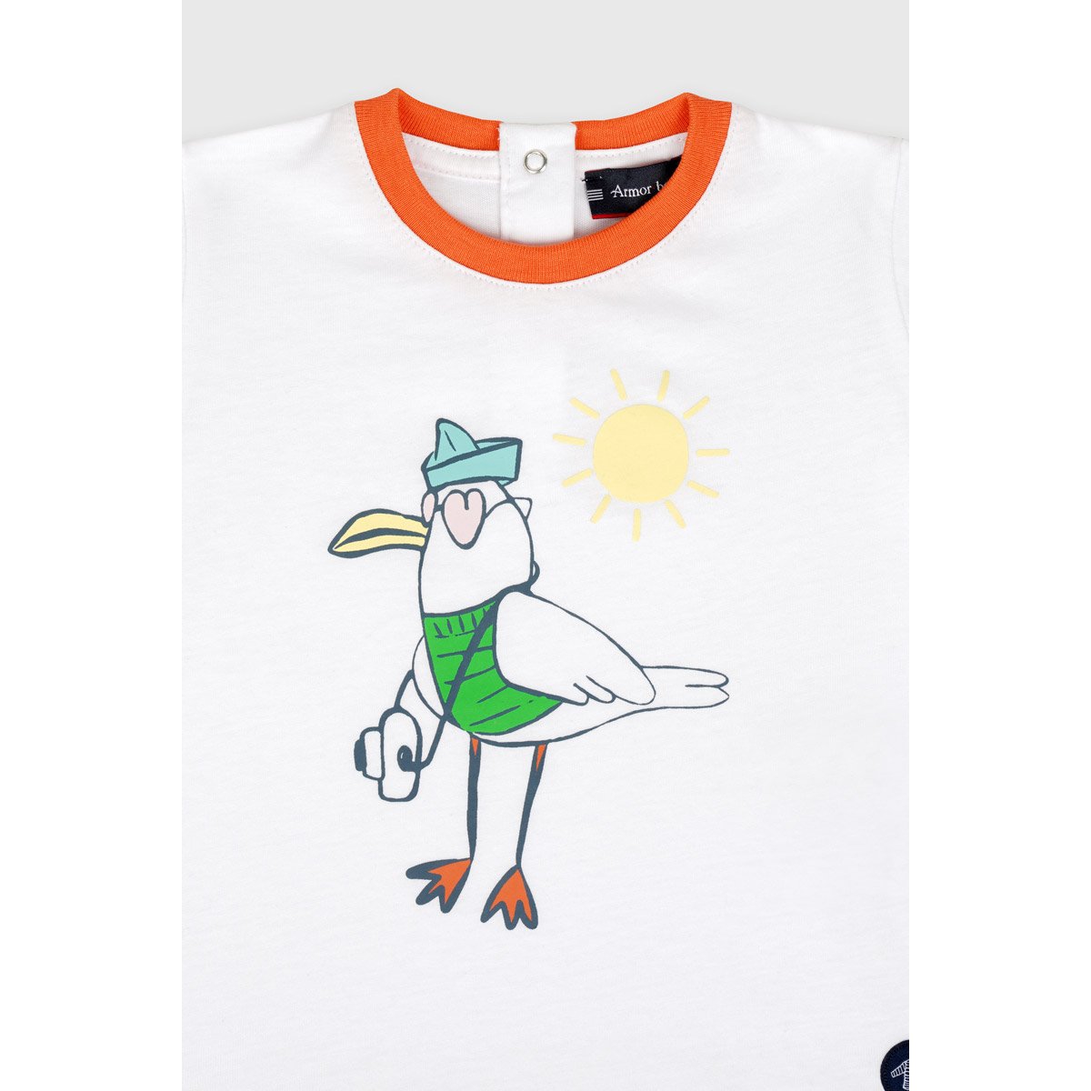 T-shirt Baby - coton léger blanc/tigerlily, ARMOR-LUX