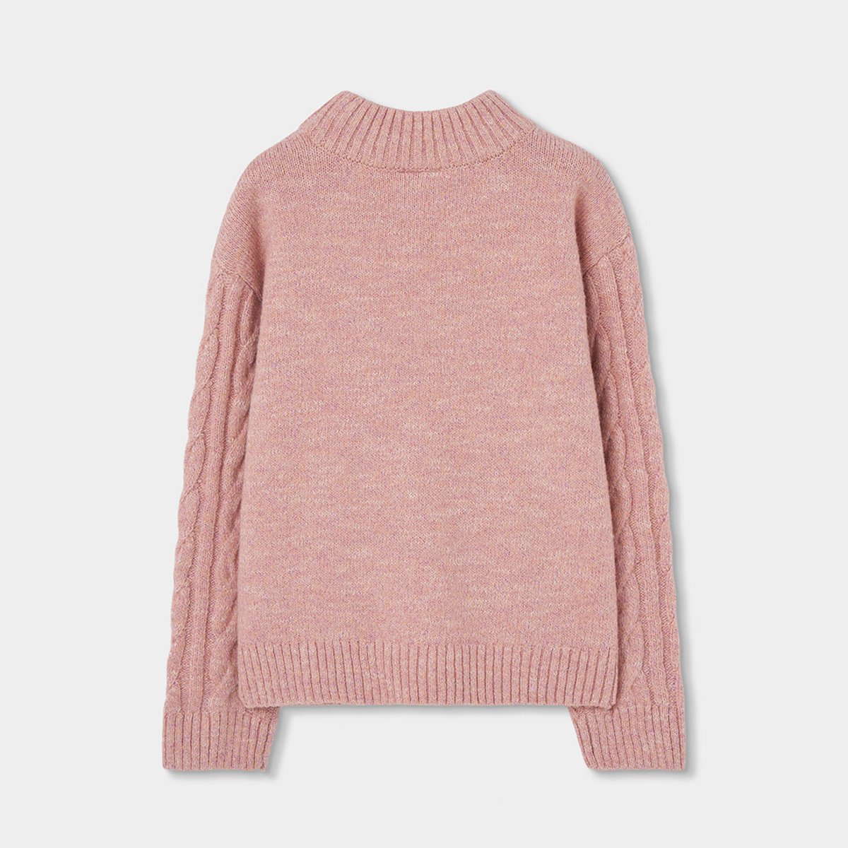 Pull fille tressé col roulé bleu, BOBOLI