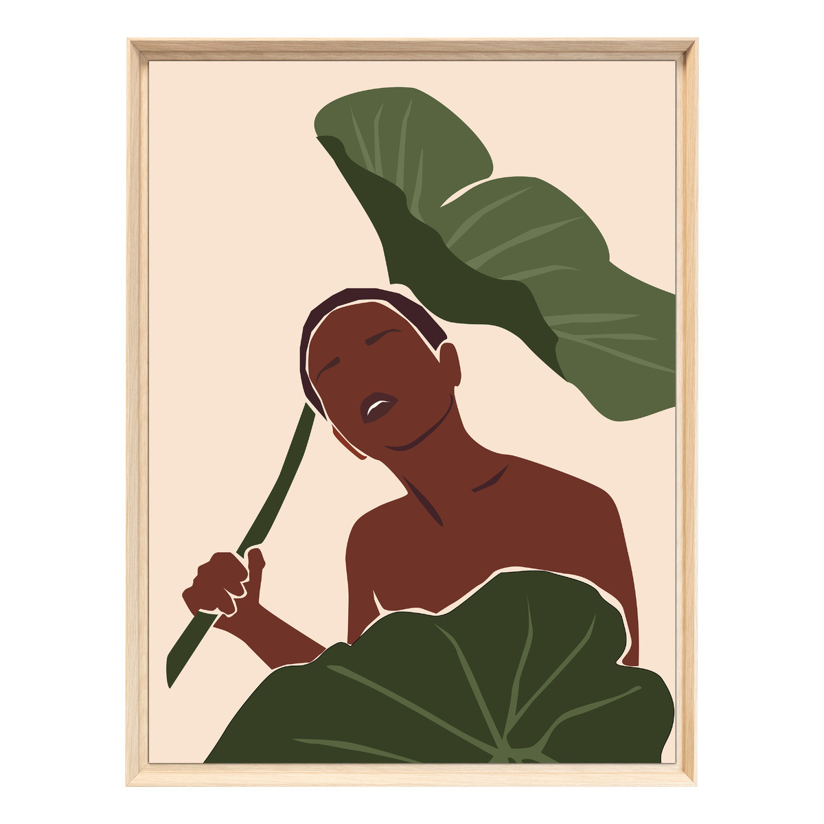 Tableau Mural Encadré Femme Tropicale Minimaliste ILLUSTRATION tableaux encadrés, CEANOTHE