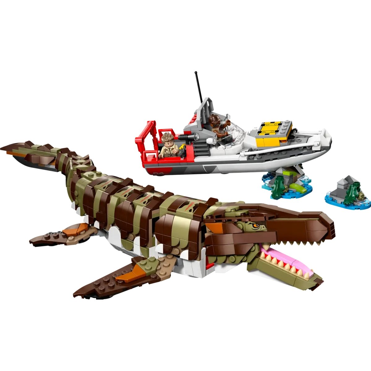 LEGO Jurassic World - Le bateau en mission et le mosasaure en briques - 76974 multicolore, LEGO