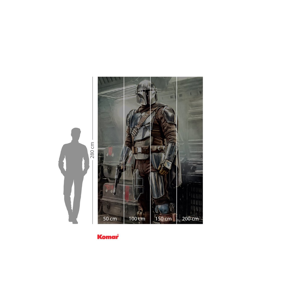 Papier peint Komar - Mandalorian Fight Posture - 200 x 280 cm couleur unique, HEXOA
