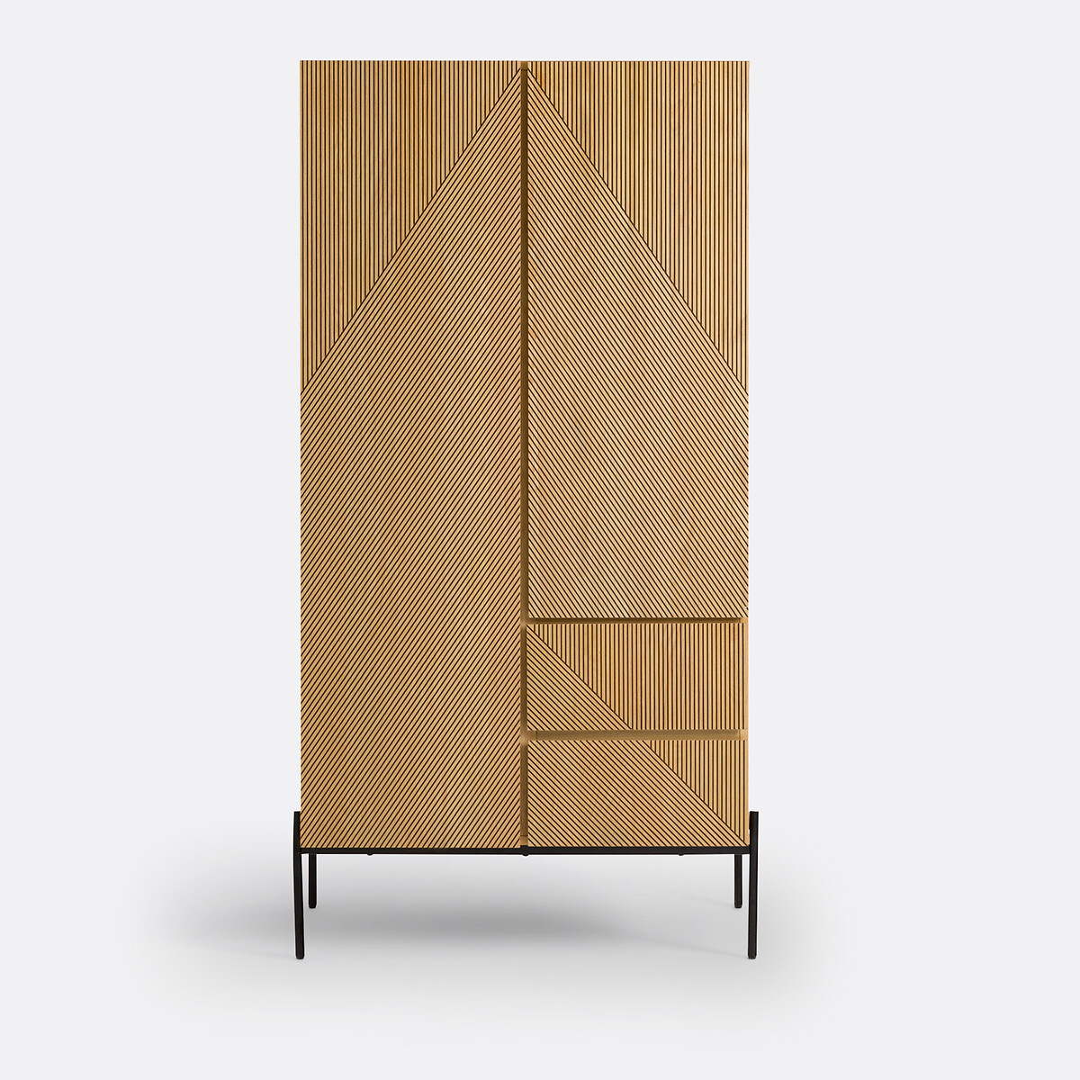 Armoire 2 portes Lodge naturel/noir, LA REDOUTE INTERIEURS