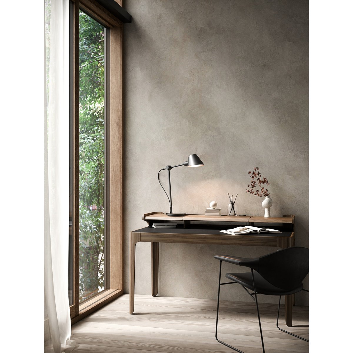 Lampe à poser ou lampe de bureau en métal, STAY noir, DESIGN FOR THE PEOPLE