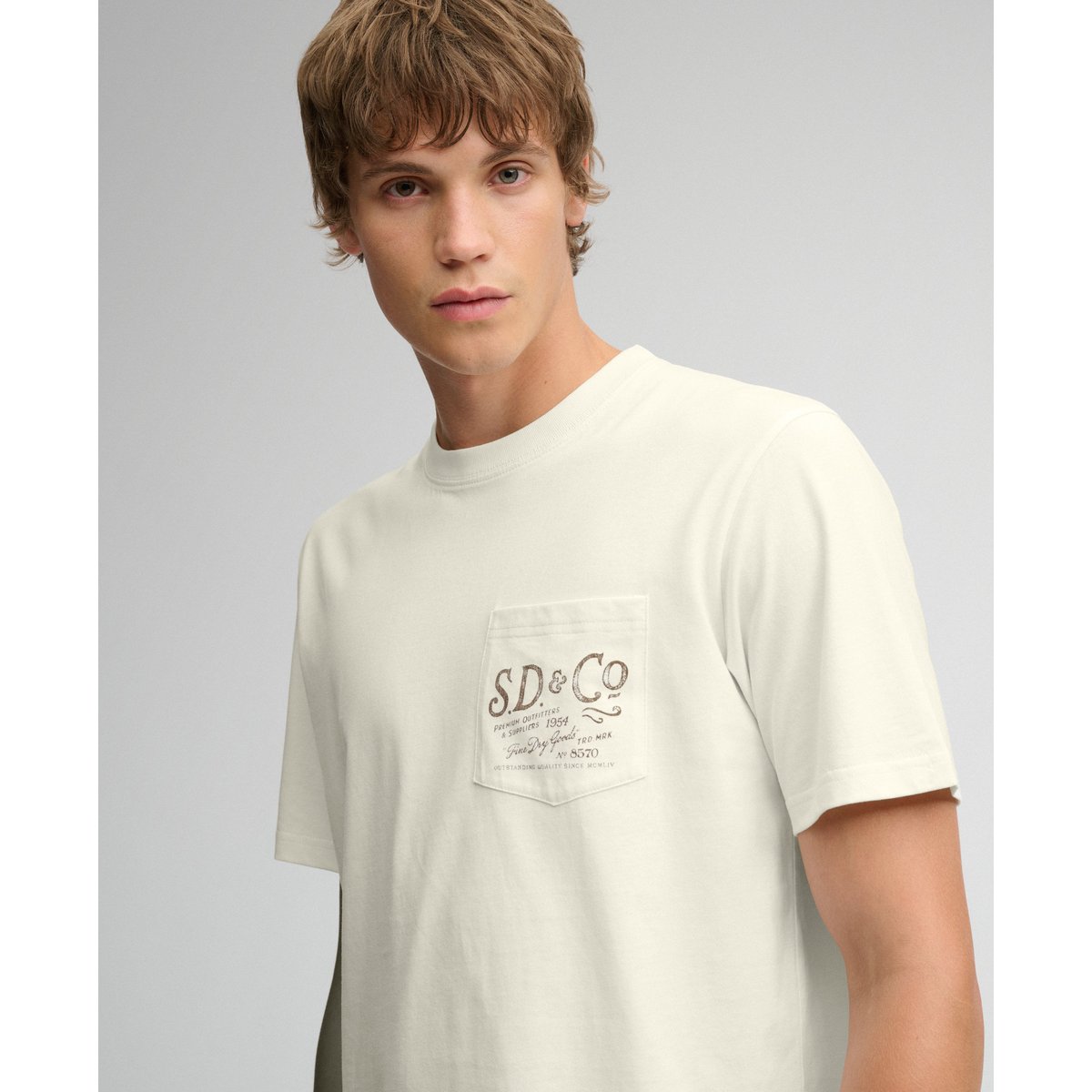 T-shirt Trade Coupe Décontractée crème, SUPERDRY