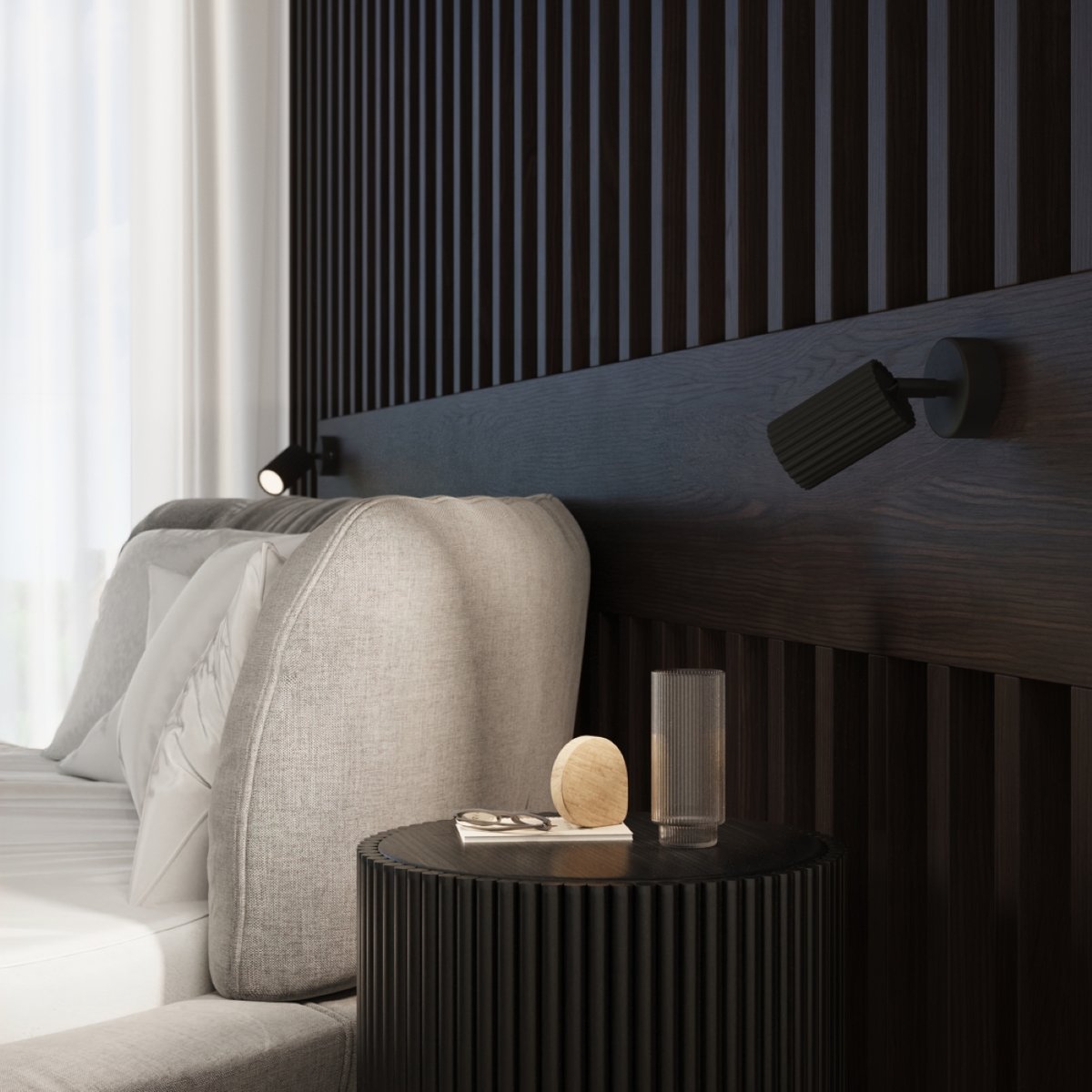 Applique Aluminium Noir GU10 1 Karbon noir, EDEN