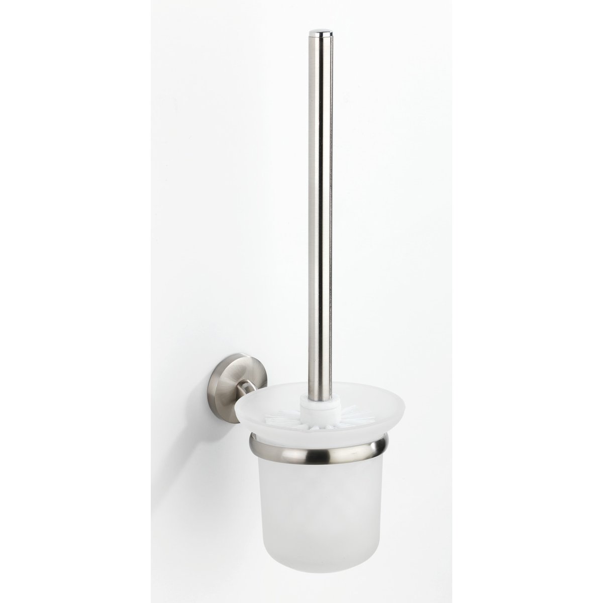 Brosse WC mural avec support amovible CUBA argent mat, WENKO