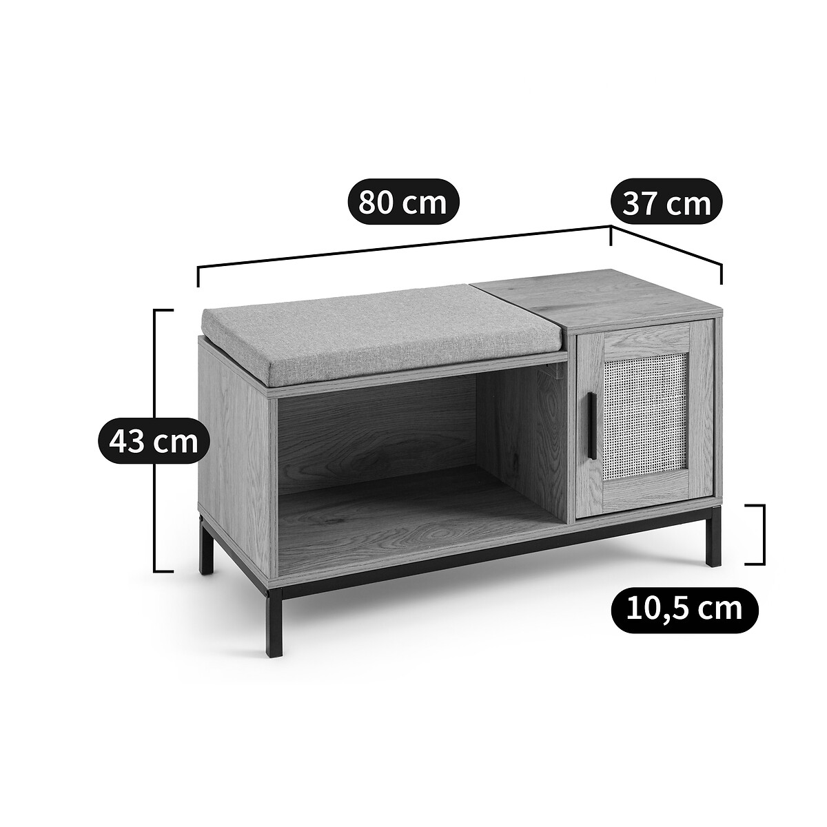Banc de rangement Noska naturel, SO'HOME