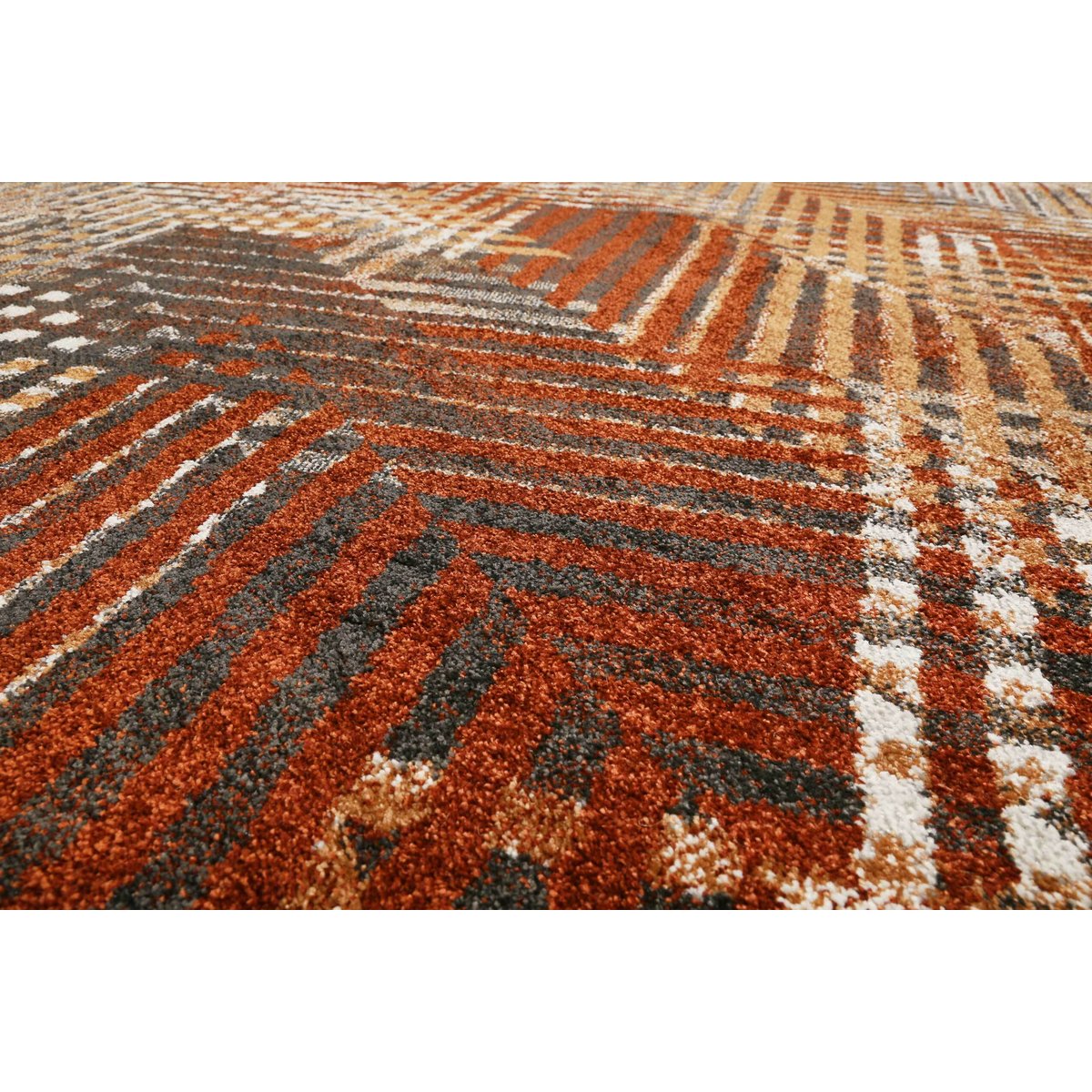 Tapis plat graphique design pour salon et chambre , Vario marron, ESPRIT