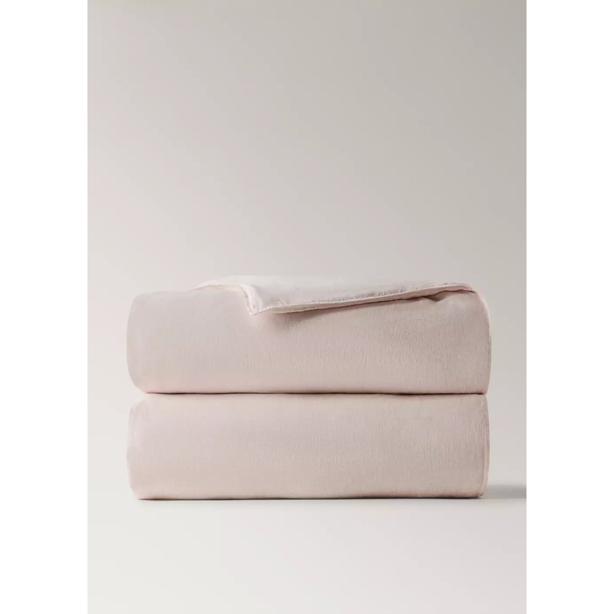 Housse de couette 100 % lin mélangé Lit 180/200 cm rose pâle, MANGO HOME