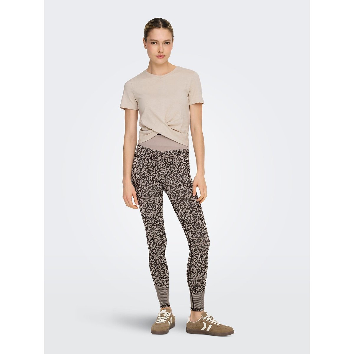 T-shirt manches courtes drapé beige, ONLY PLAY