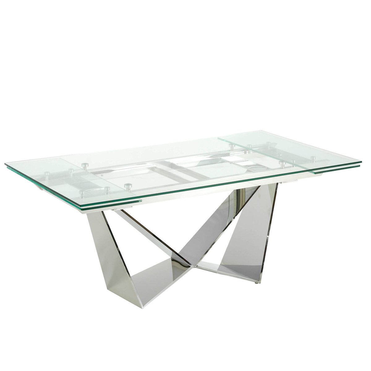 Table à manger extensible en verre verre | acier, ANGEL CERDA