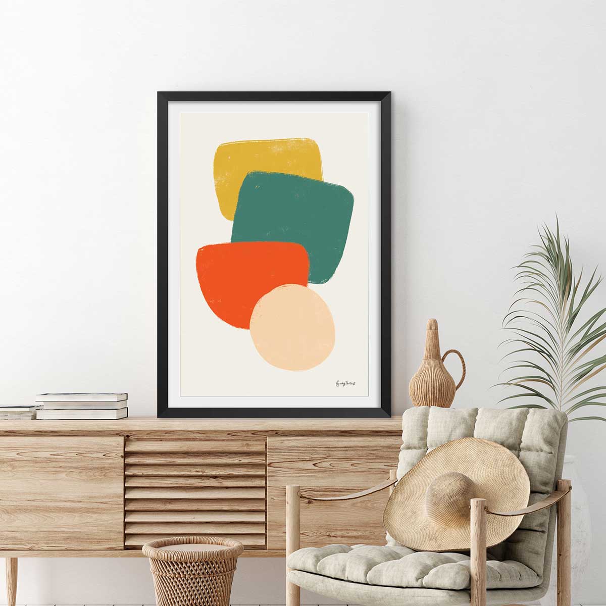 Affiche Palette couleur primaire affiche + cadre en bois - noir, HEXOA