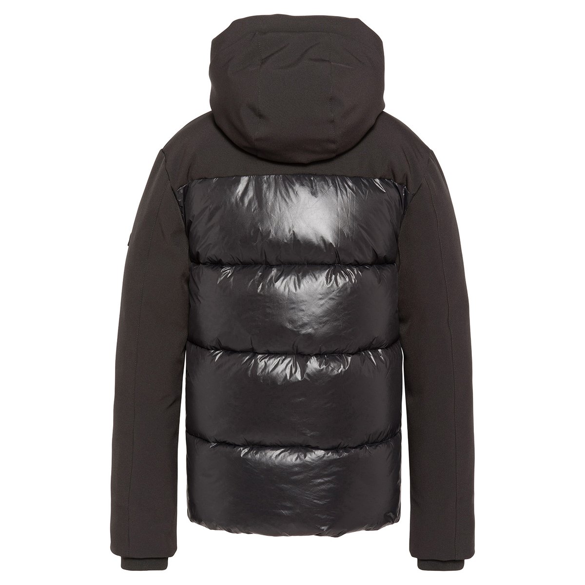 Blouson à capuche bi-matière enfant noir, SCHOTT