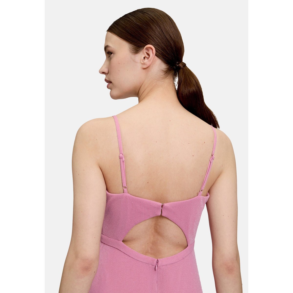 Robe de soirée à fils de fil textile rosé/silver, VERA MONT