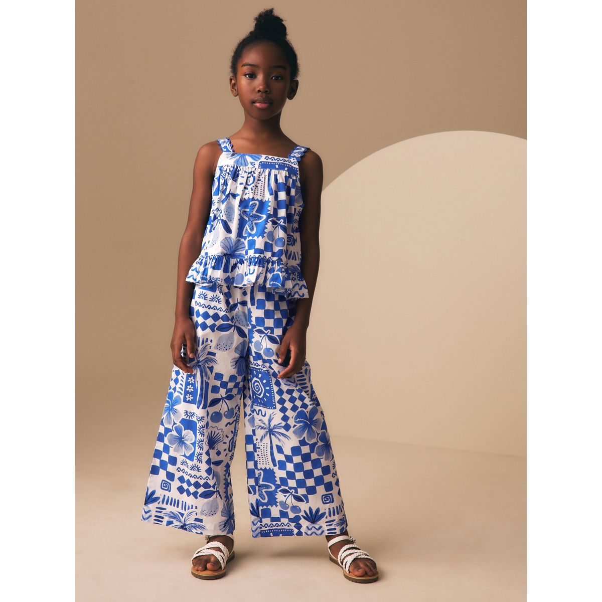 Ensemble pantalon et chemisier bleu cobalt, NEXT