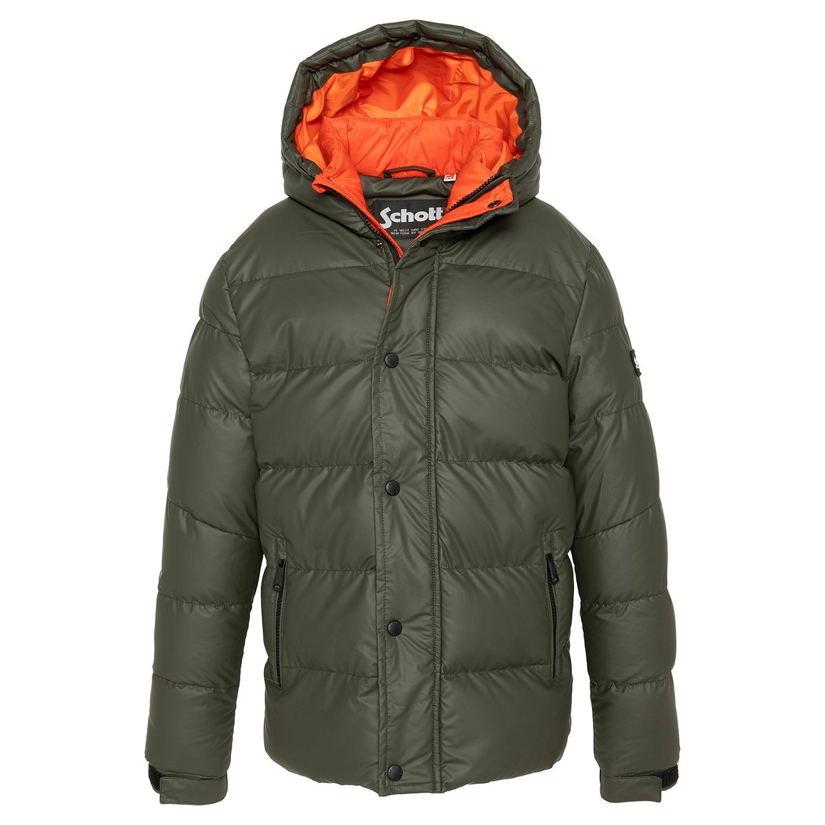 Blouson matelassé à capuche enfant kaki, SCHOTT