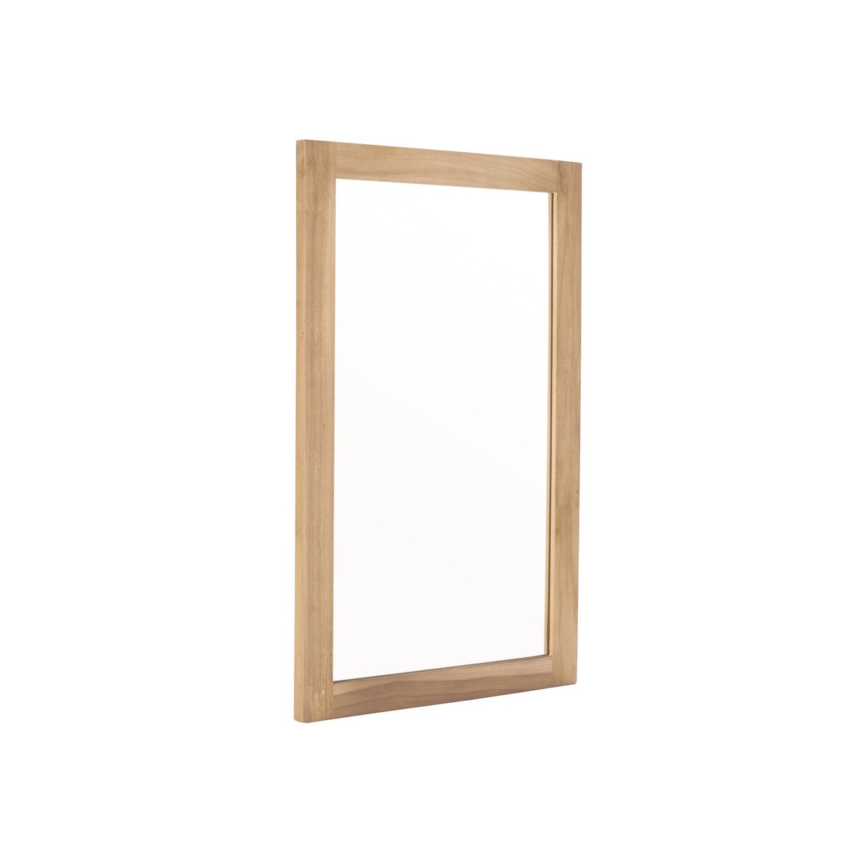 Miroir en teck massif rectangulaire 80x50 cm naturel, BERAH GETAH