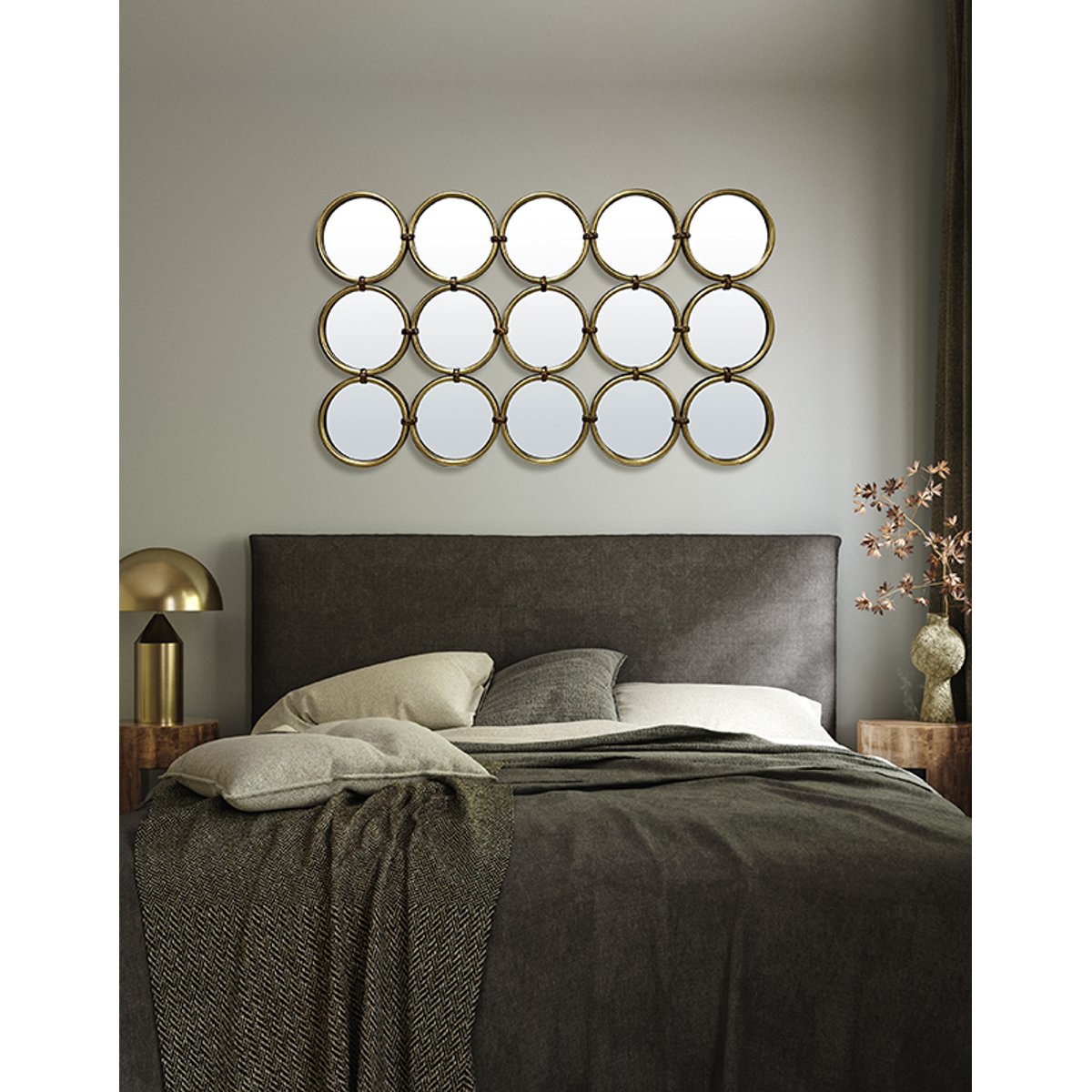 Miroir métal multi ronds 120x71.5cm or, EMDE