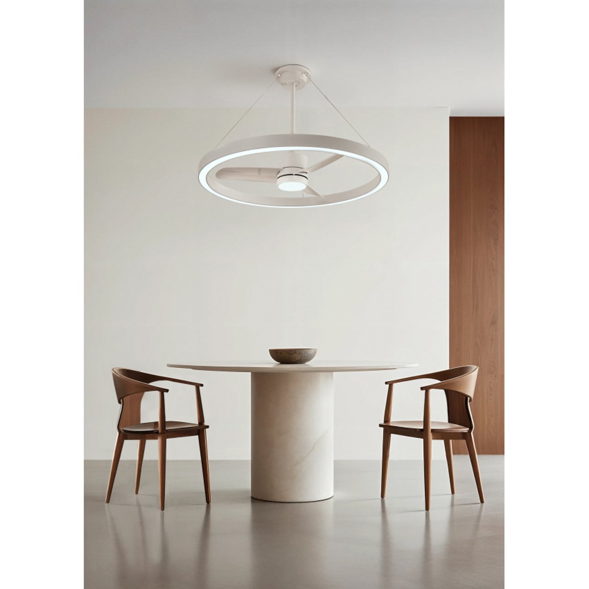 Ventilateur plafond 36W silencieux Ø108 WIND HALO blanc/blanc, CREATE
