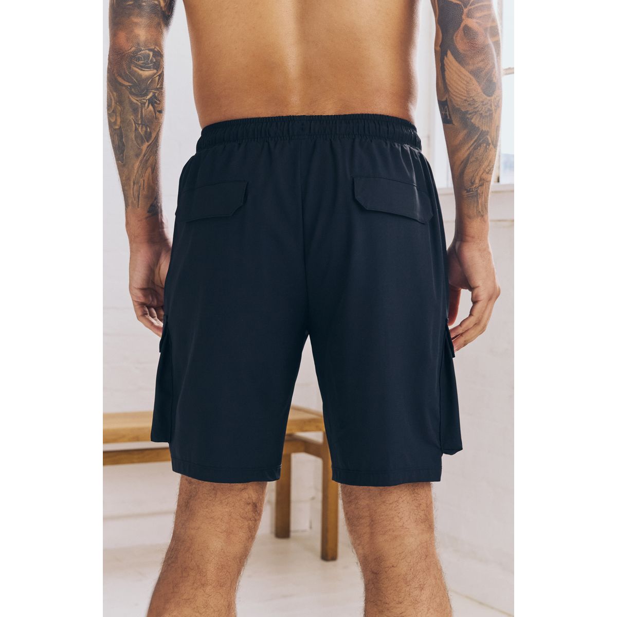 Short cargo active gym noir, NEXT