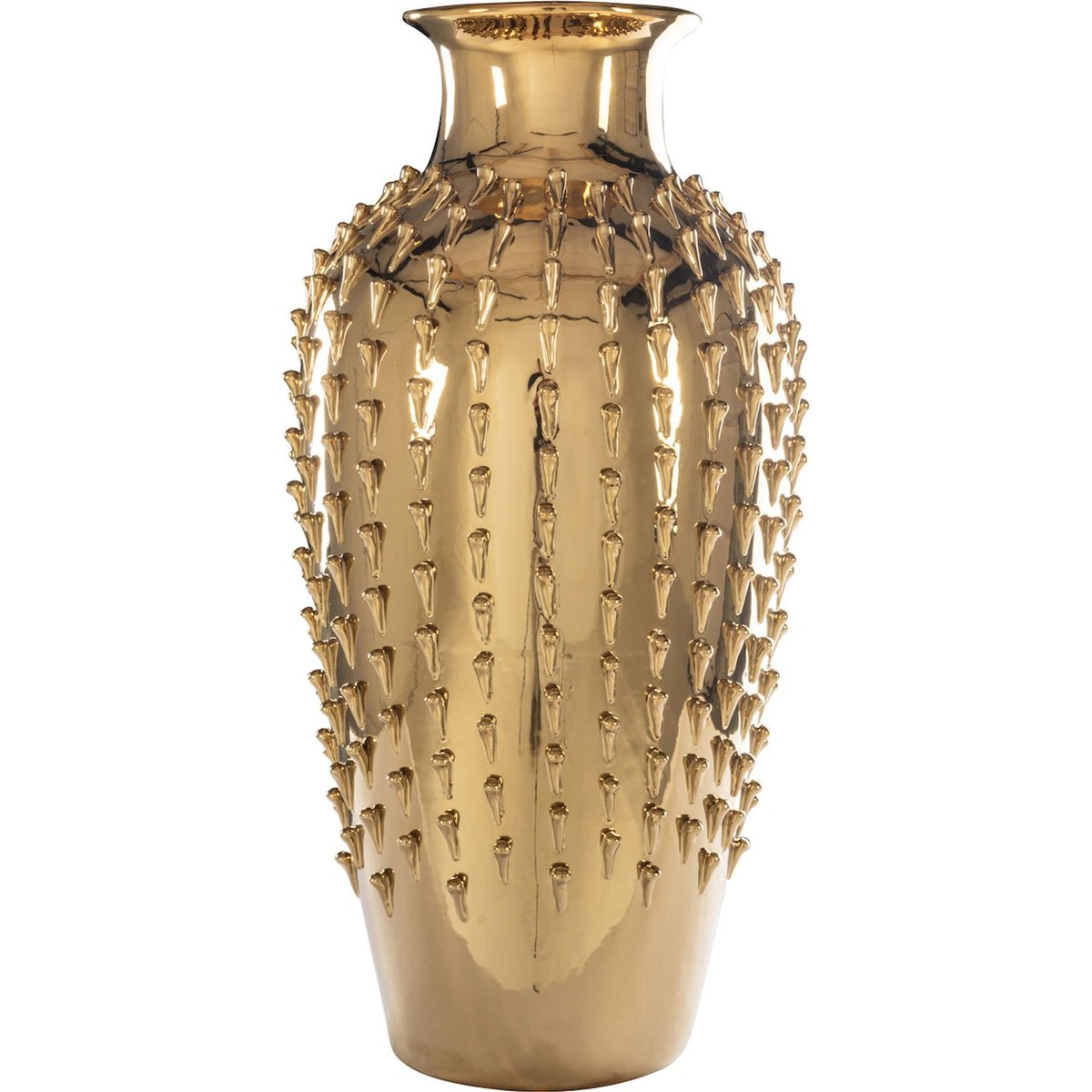 Vase en grès à finition dorée pour salon chic doré brillant effet miroir, RECOLLECTION