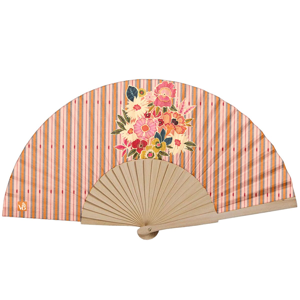 Eventail bois de bouleau KIMIKO rose, VENT DE BOHÈME