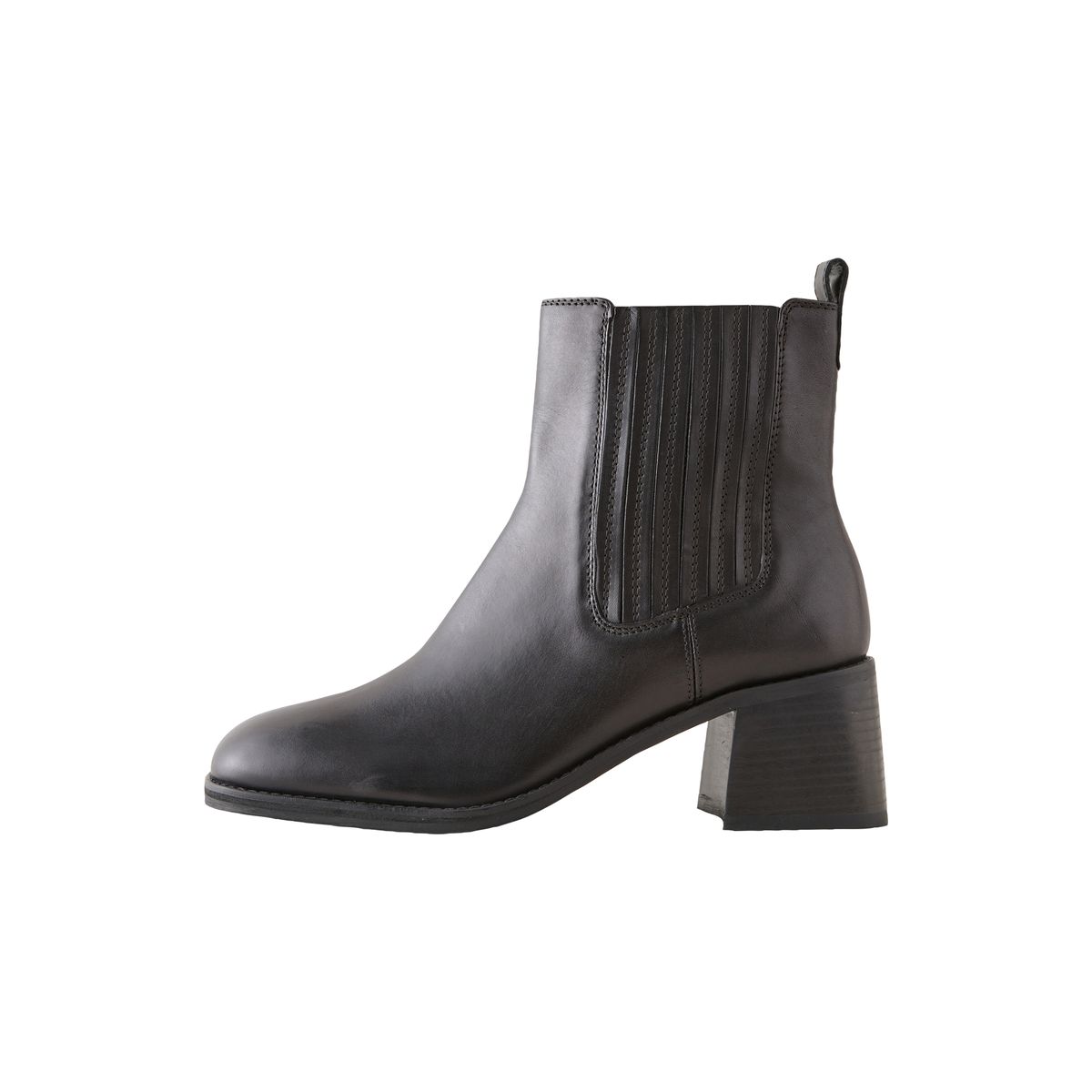 Bottines chelsea en cuir à bout carré noir, NEXT