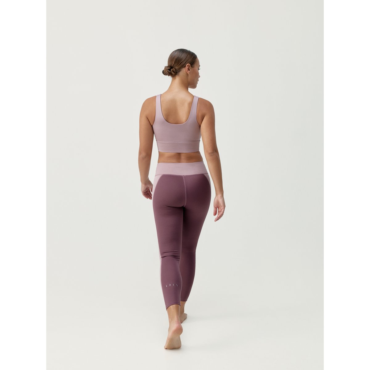 Legging de sport femme Maiko Longueur 7/8 taille mi-haute effet gainant rose vieux foncé, BORN