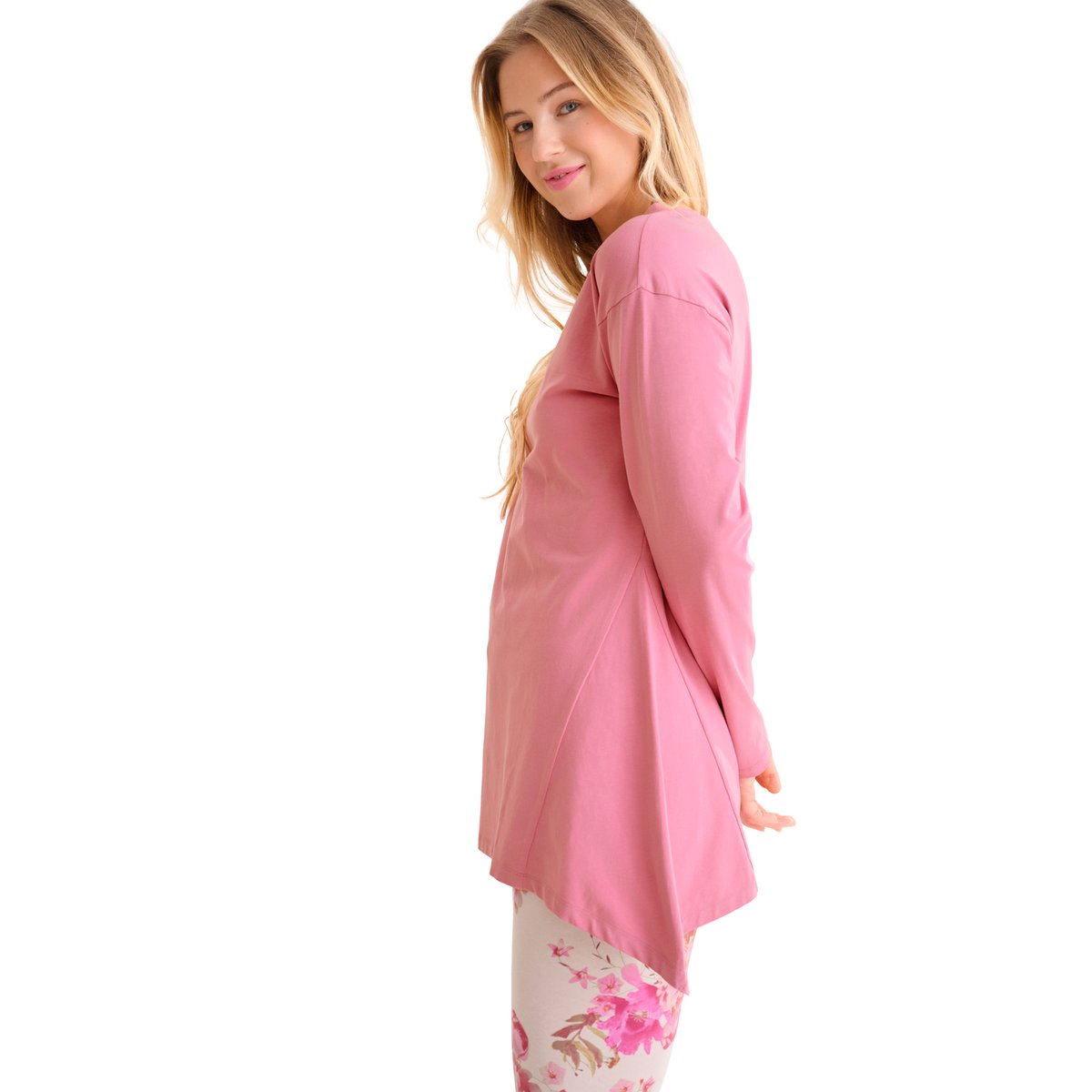 Pyjama leggings tunique manches longues ROBIN rose, LISCA