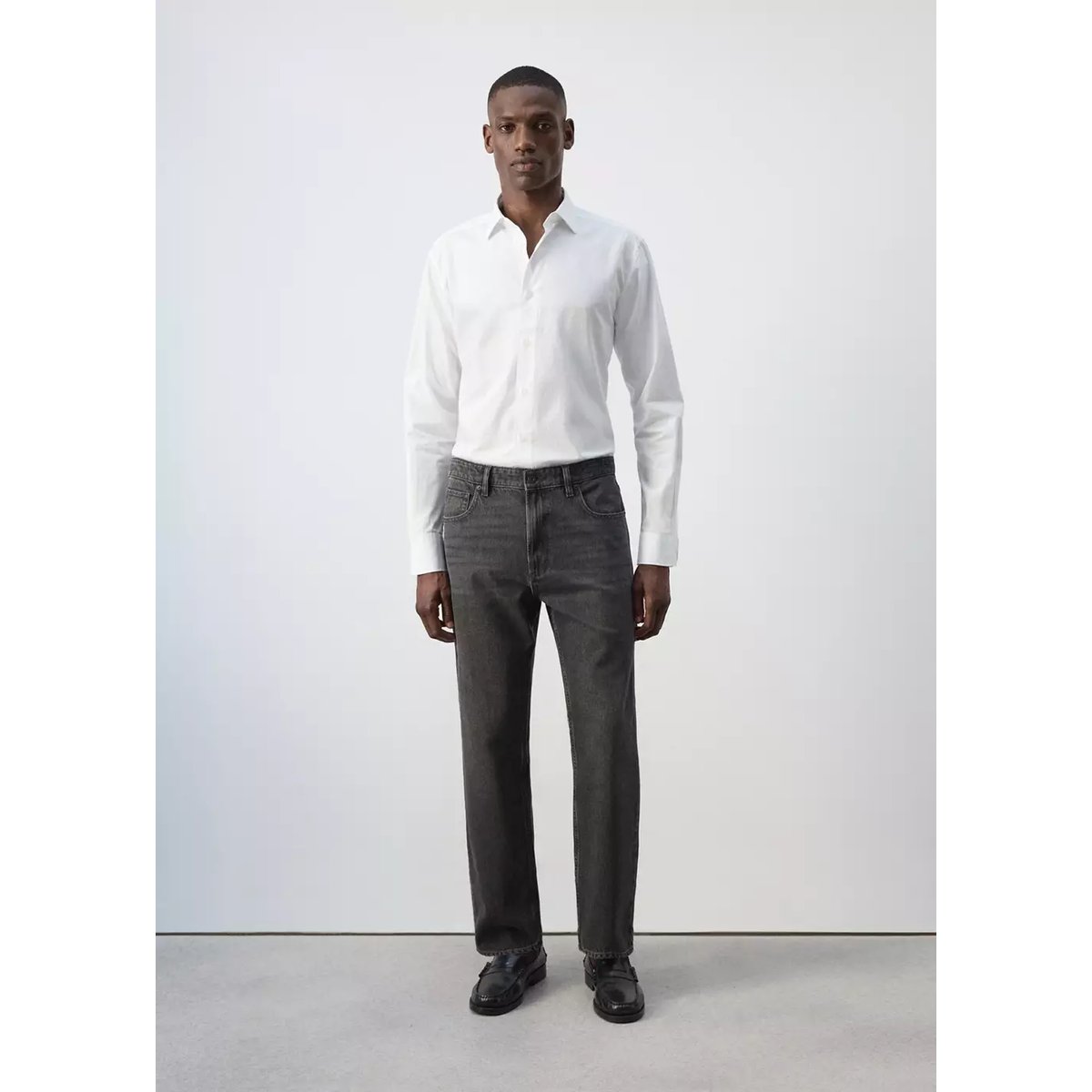 Jean Moby relaxed fit délavé foncé gris, MANGO MAN