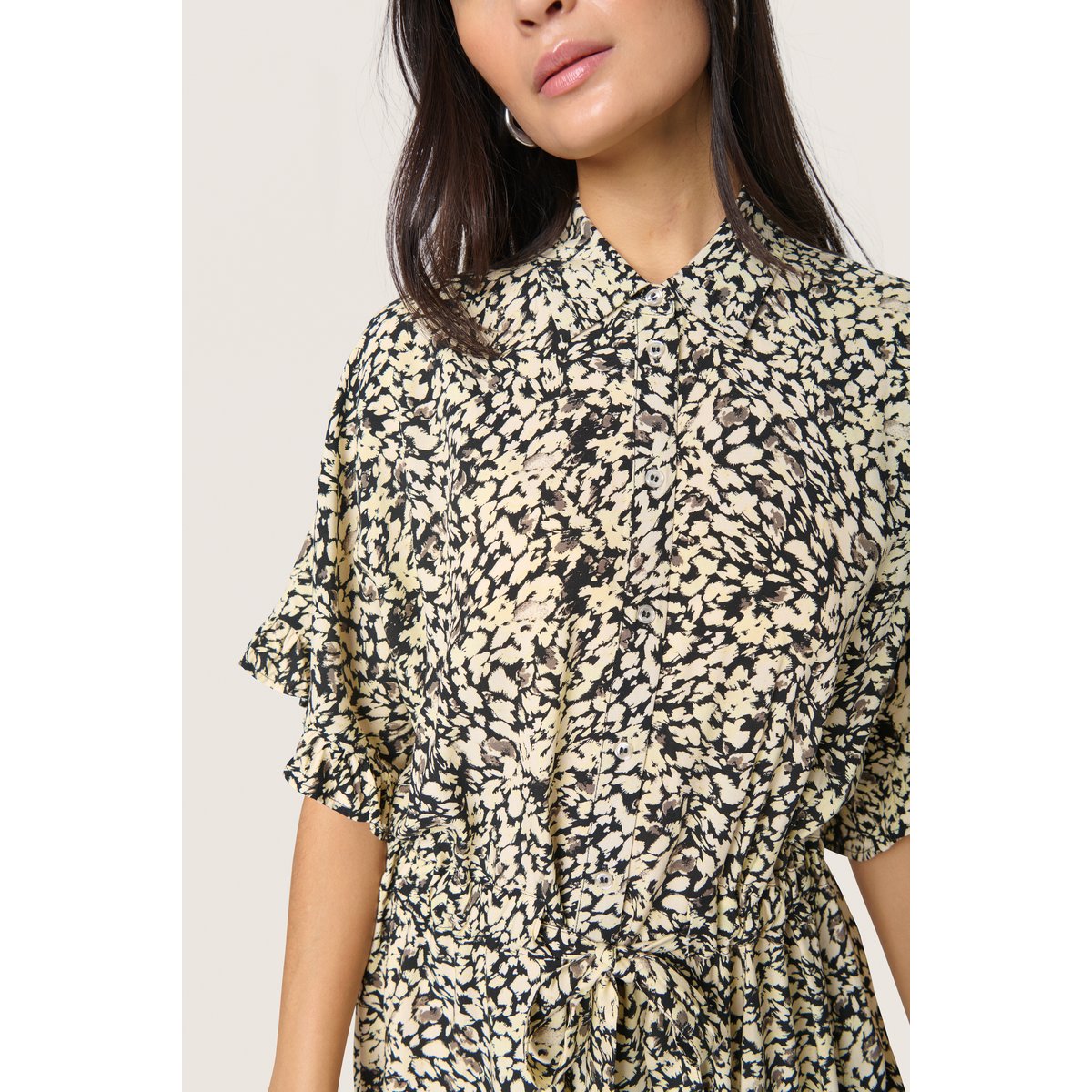 Robe beige sandshell stroke print, SOAKED IN LUXURY