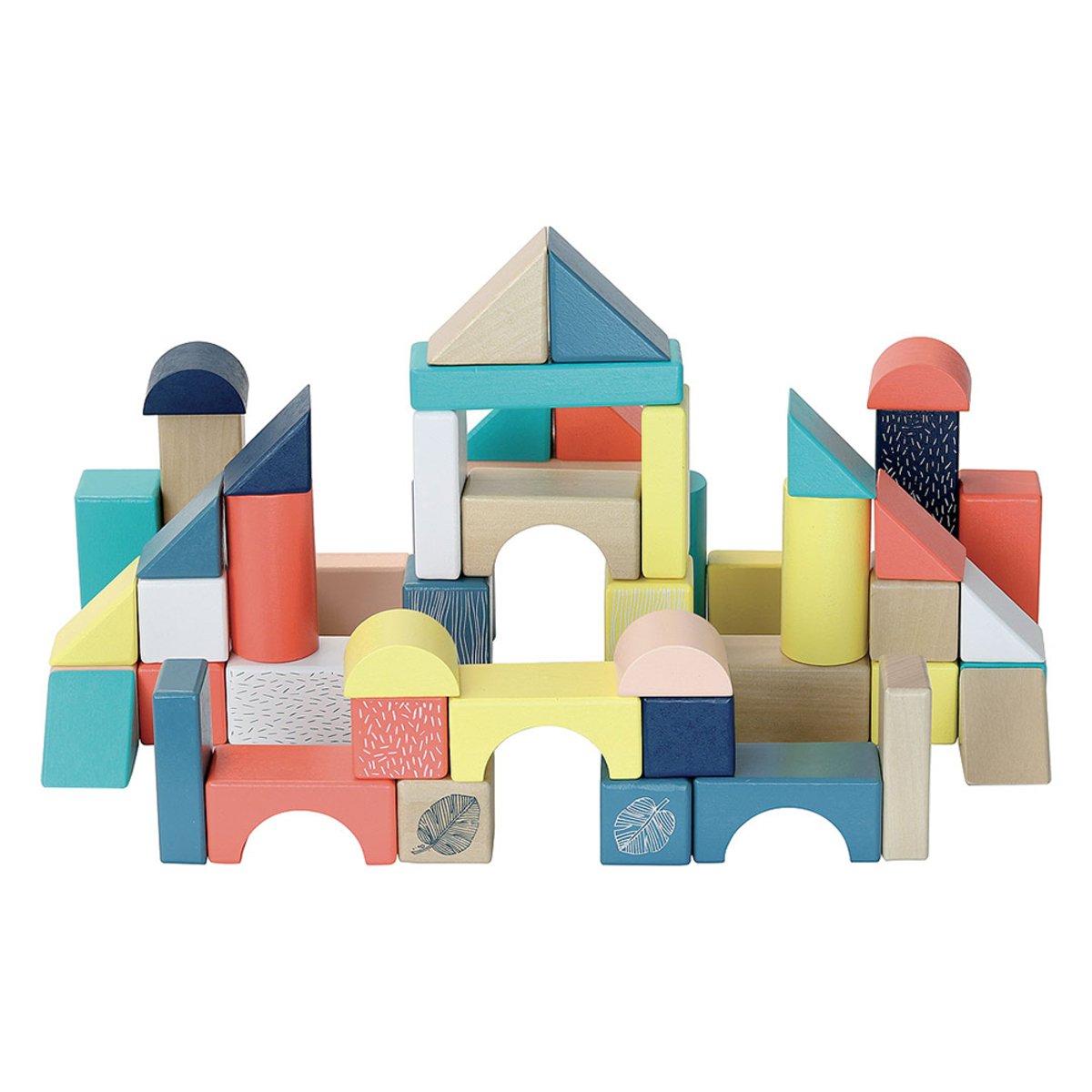 Baril de 54 cubes Sous la Canopée bleu, VILAC