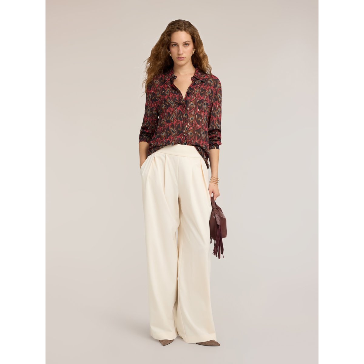 Chemise imprimée rouge, MOTIVI